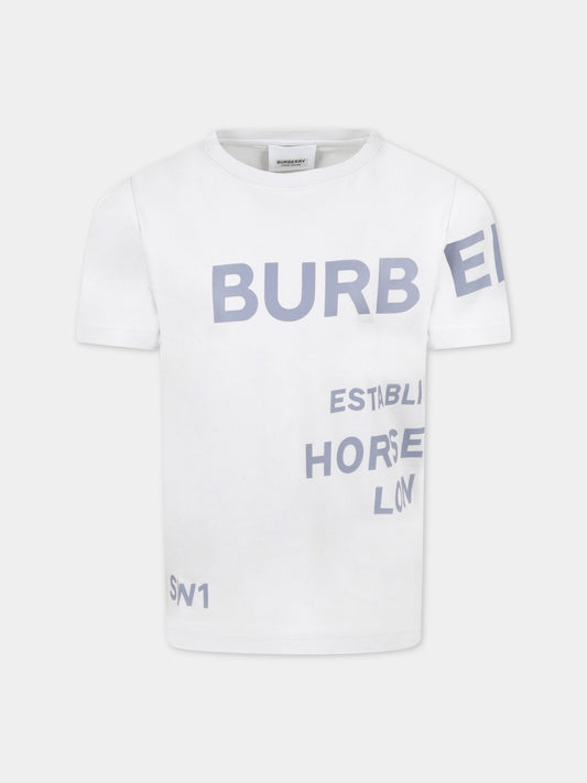 T-shirt grigia per bambini con logo grigio scuro,Burberry Kids,8047556