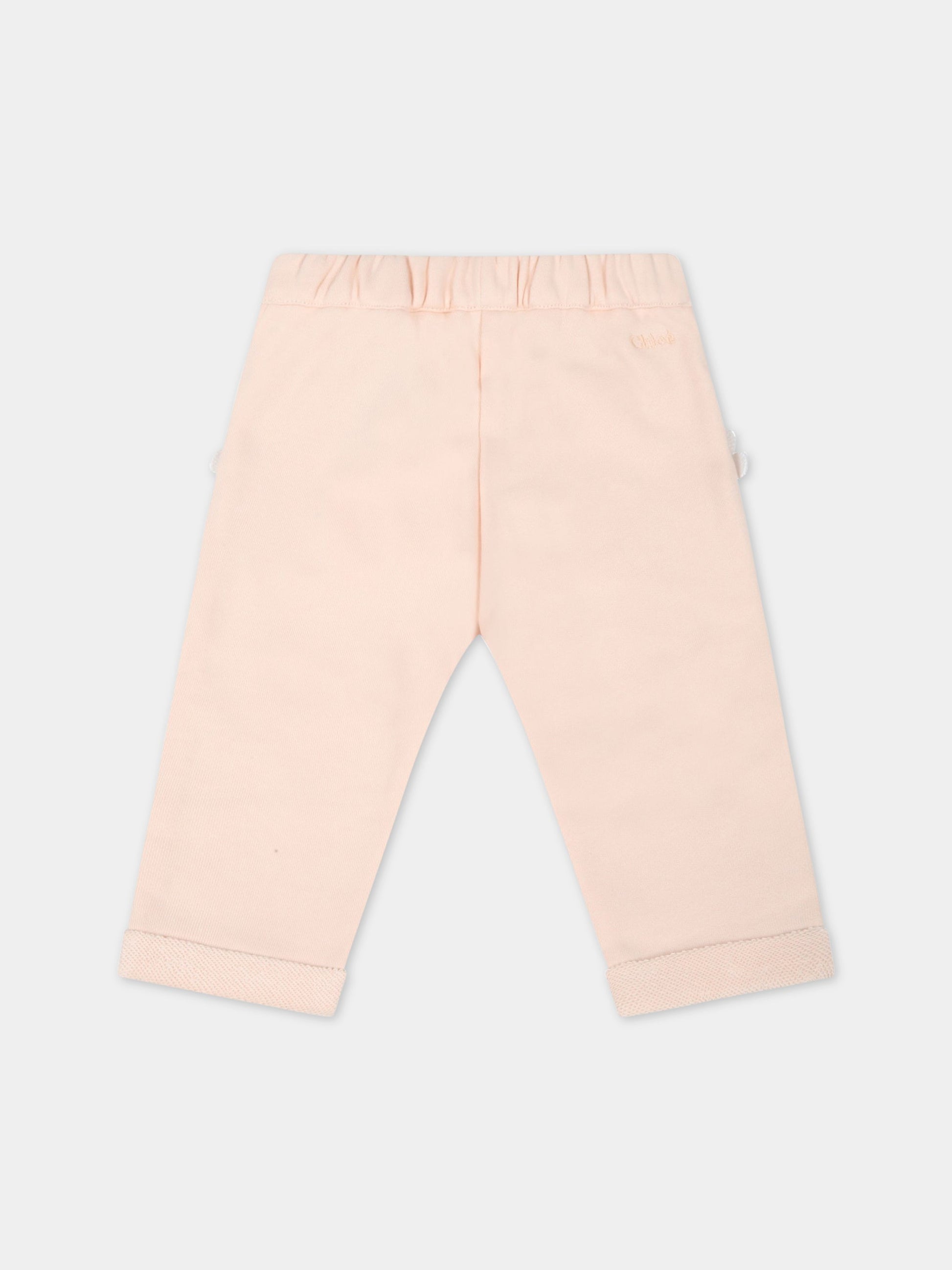 Pantalone rosa per neonata,Chloé Kids,C04308 45F