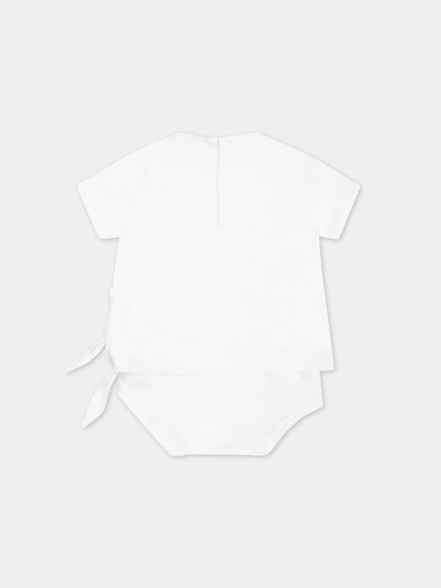 T-shirt bianca per neonata con scritta,Dolce & Gabbana Kids,L2JOX0 G7B4I W0800