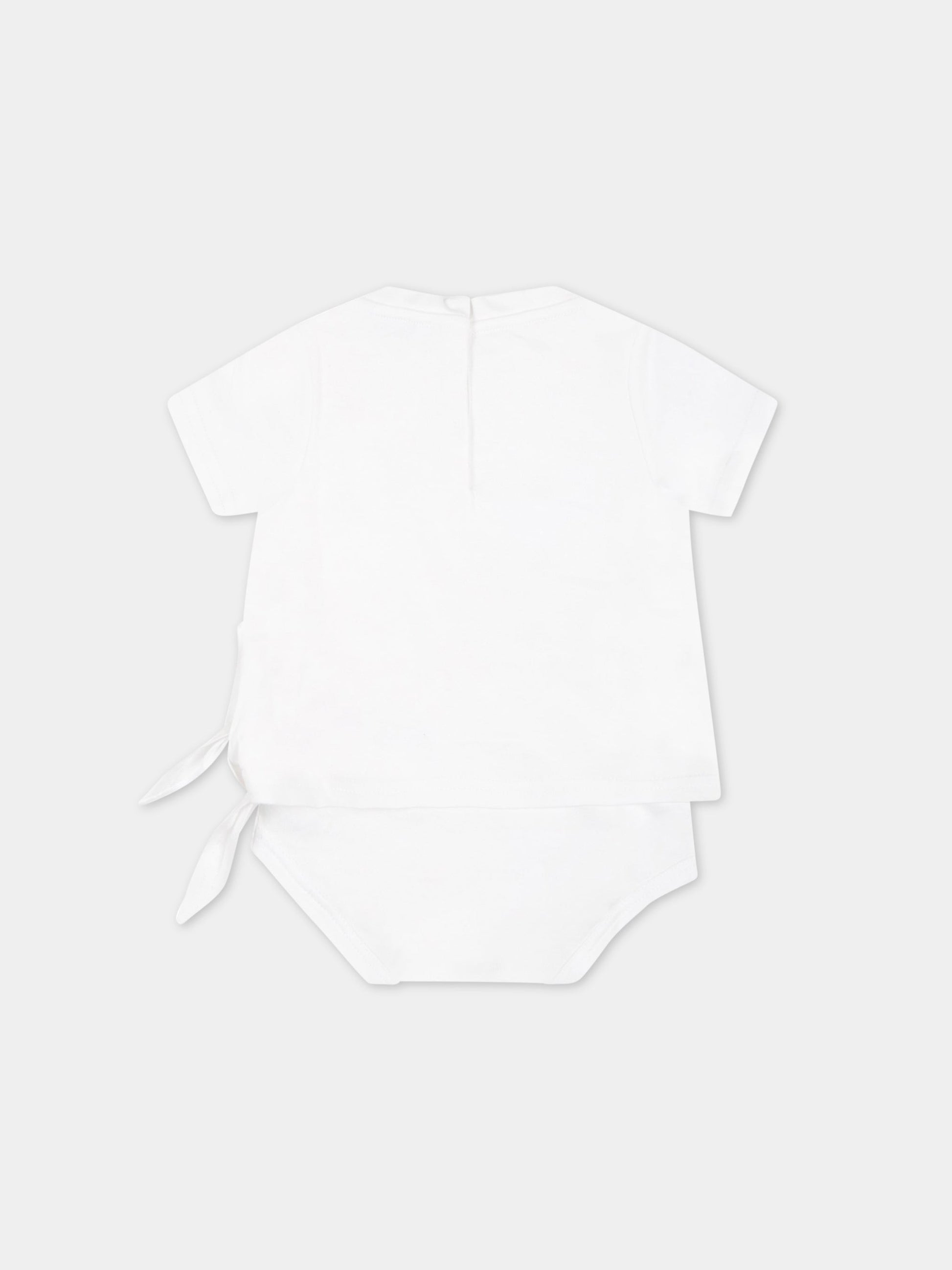 T-shirt bianca per neonata con scritta,Dolce & Gabbana Kids,L2JOX0 G7B4I W0800