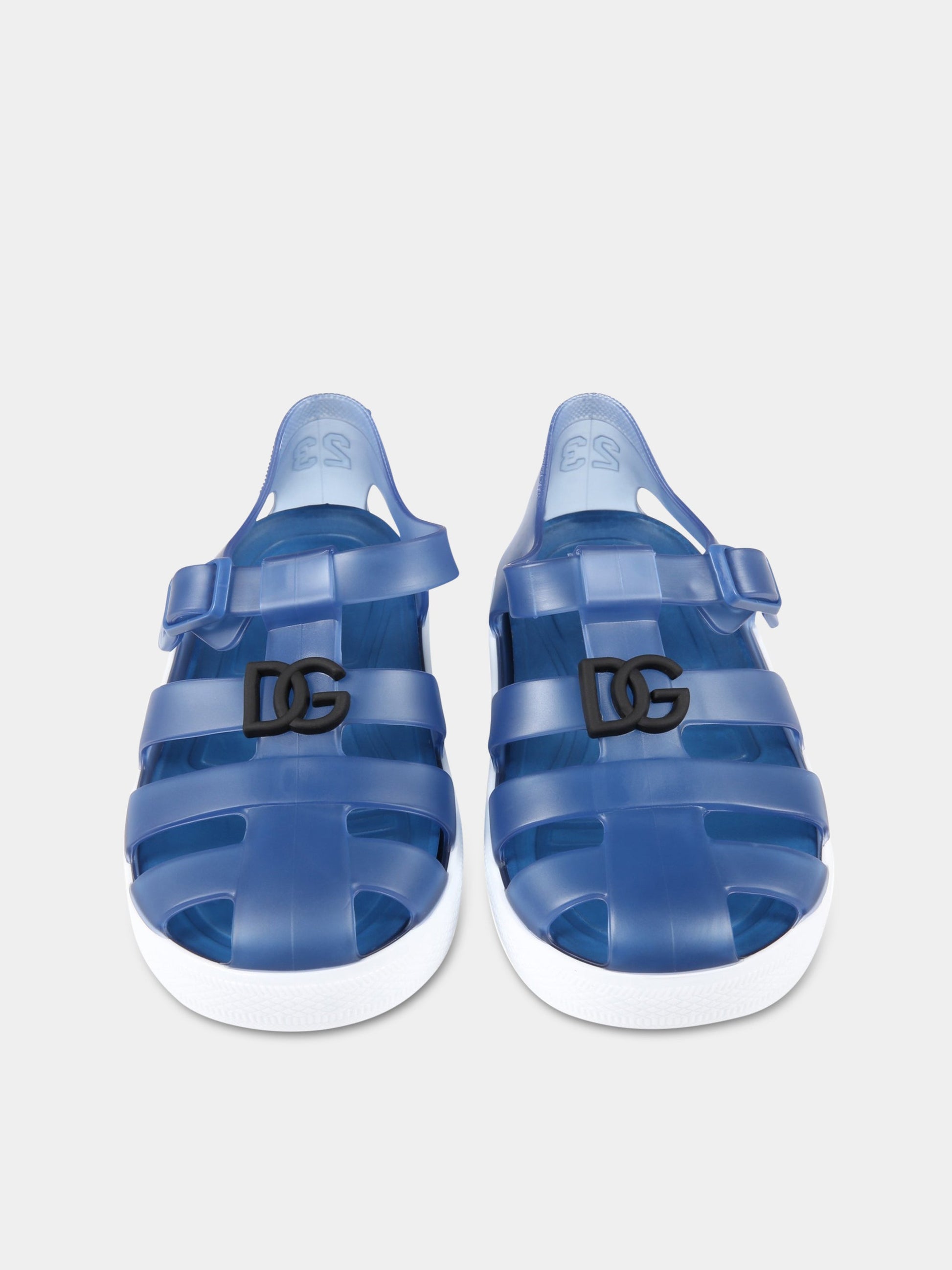 Sandali blu per neonati con logo,Dolce & Gabbana Kids,DN0115 AT079 89623