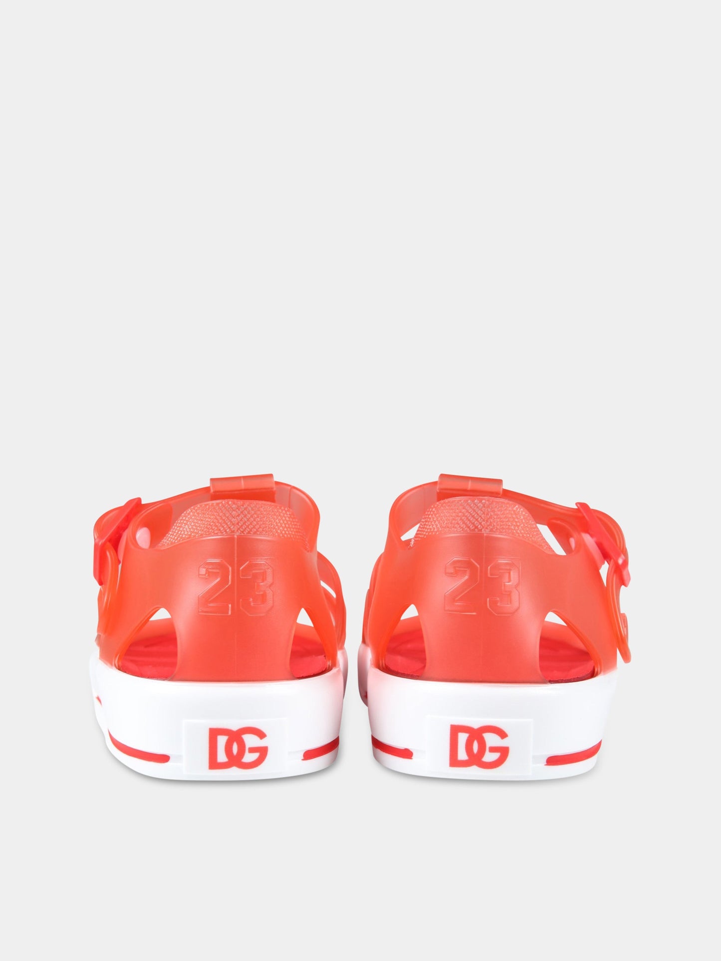 Sandali rossi per bambini con logo,Dolce & Gabbana Kids,DN0115 AT079 89689