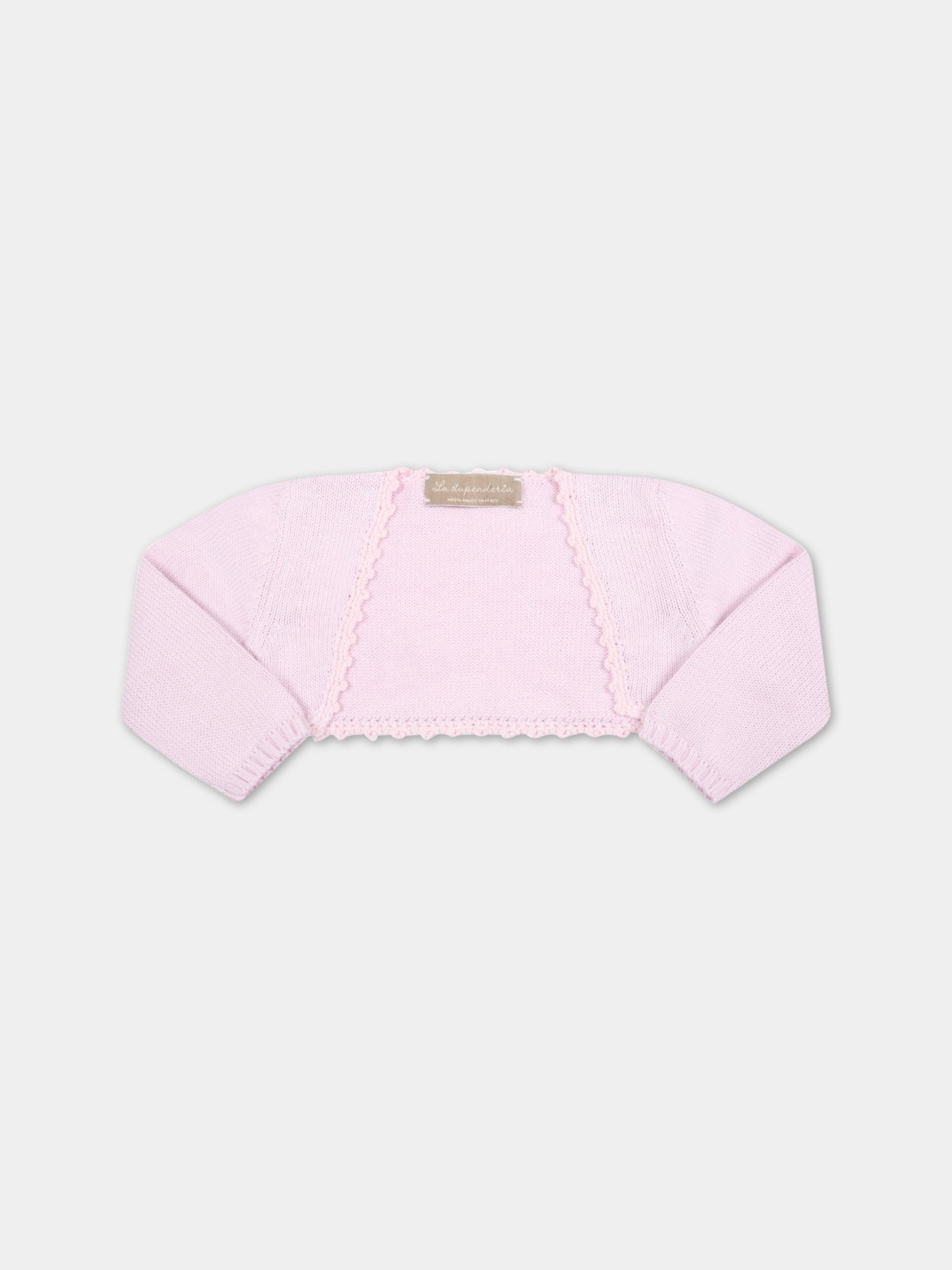 Cardigan rosa per neonata,La Stupenderia,SCSS74107 103