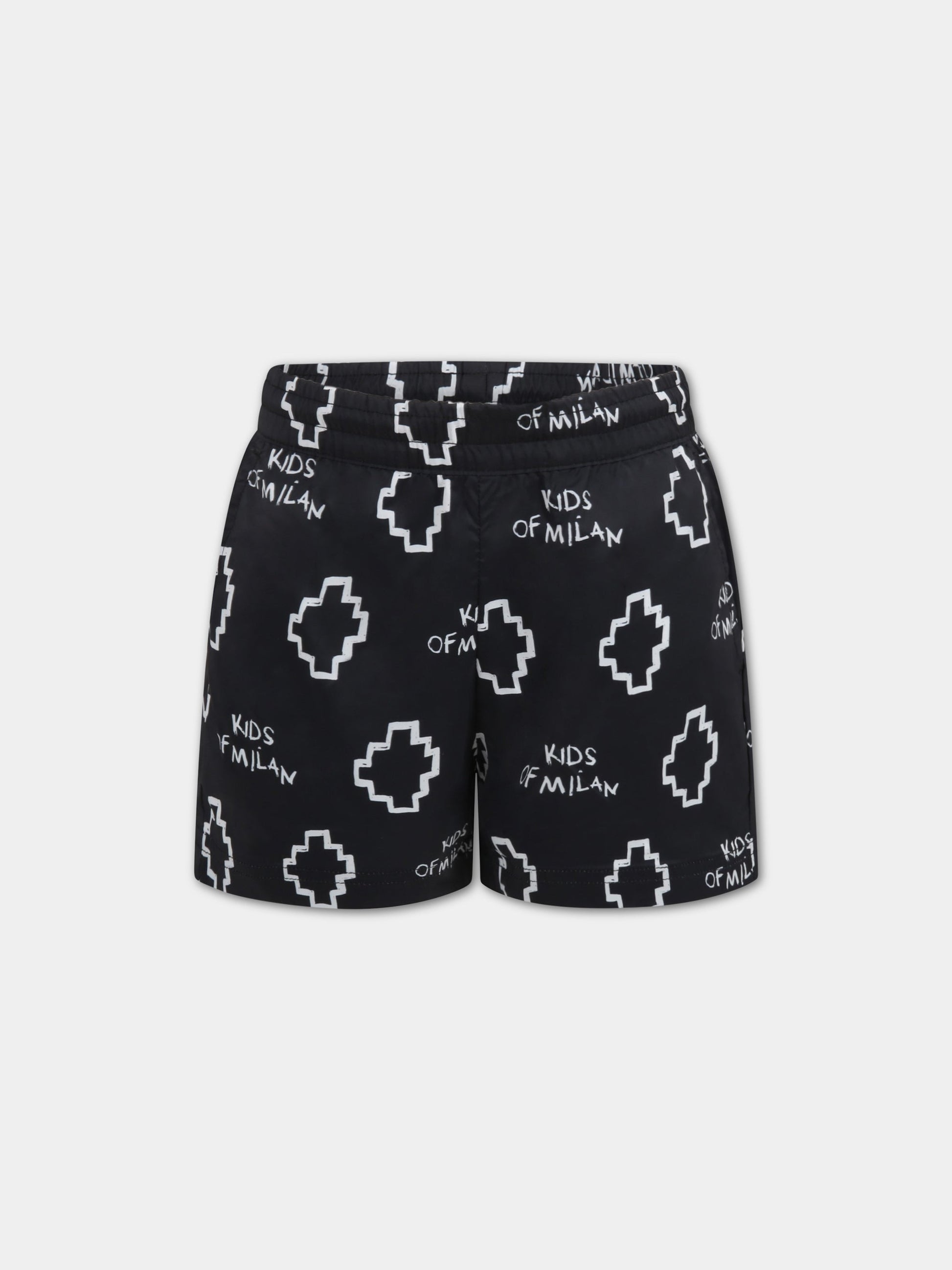 Short mare nero per bambino con croci,Marcelo Burlon Kids,CBFA002S22FAB001 1001