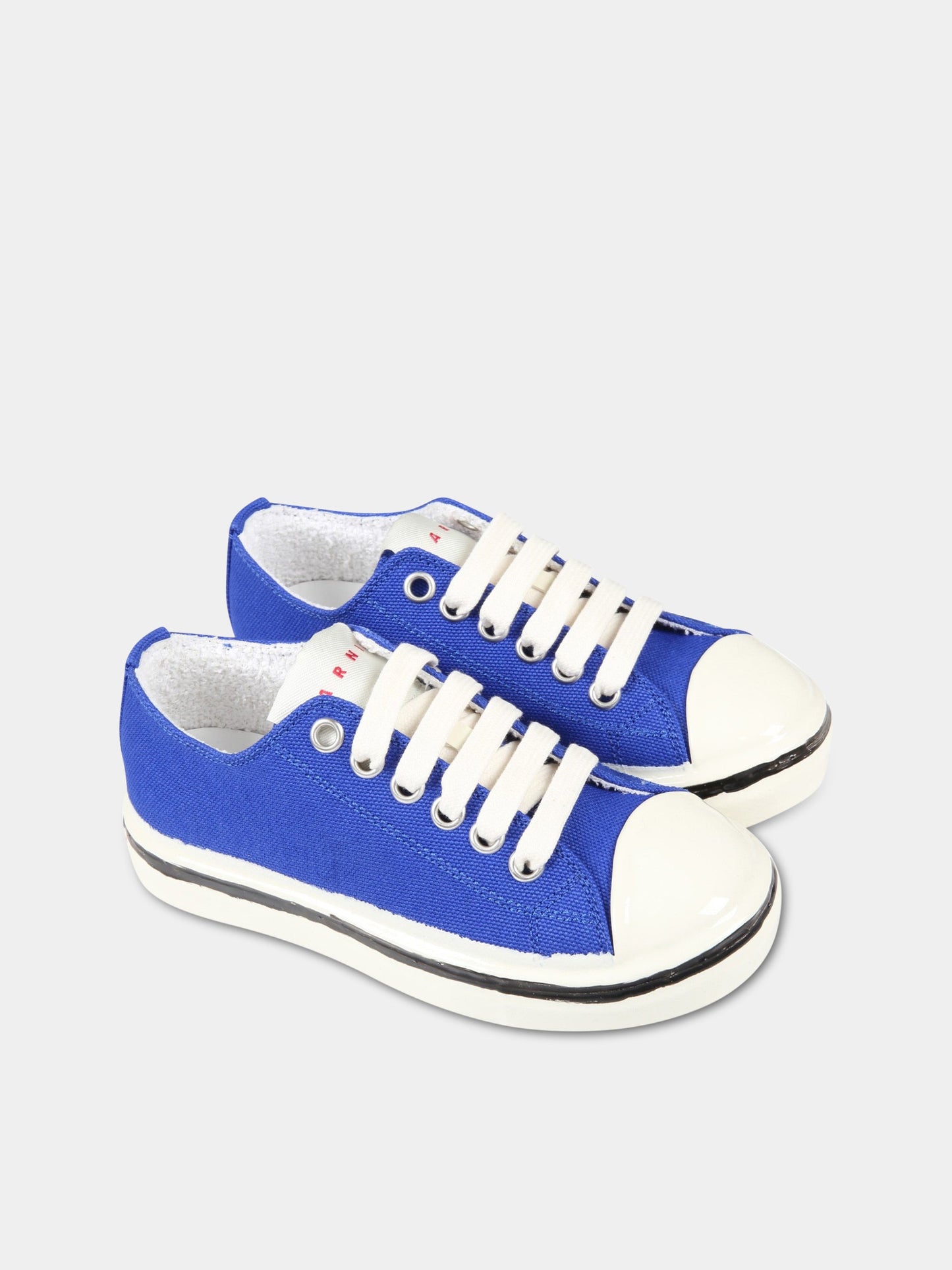 Sneakers blu per bambini con logo rosso,Marni Kids,70413