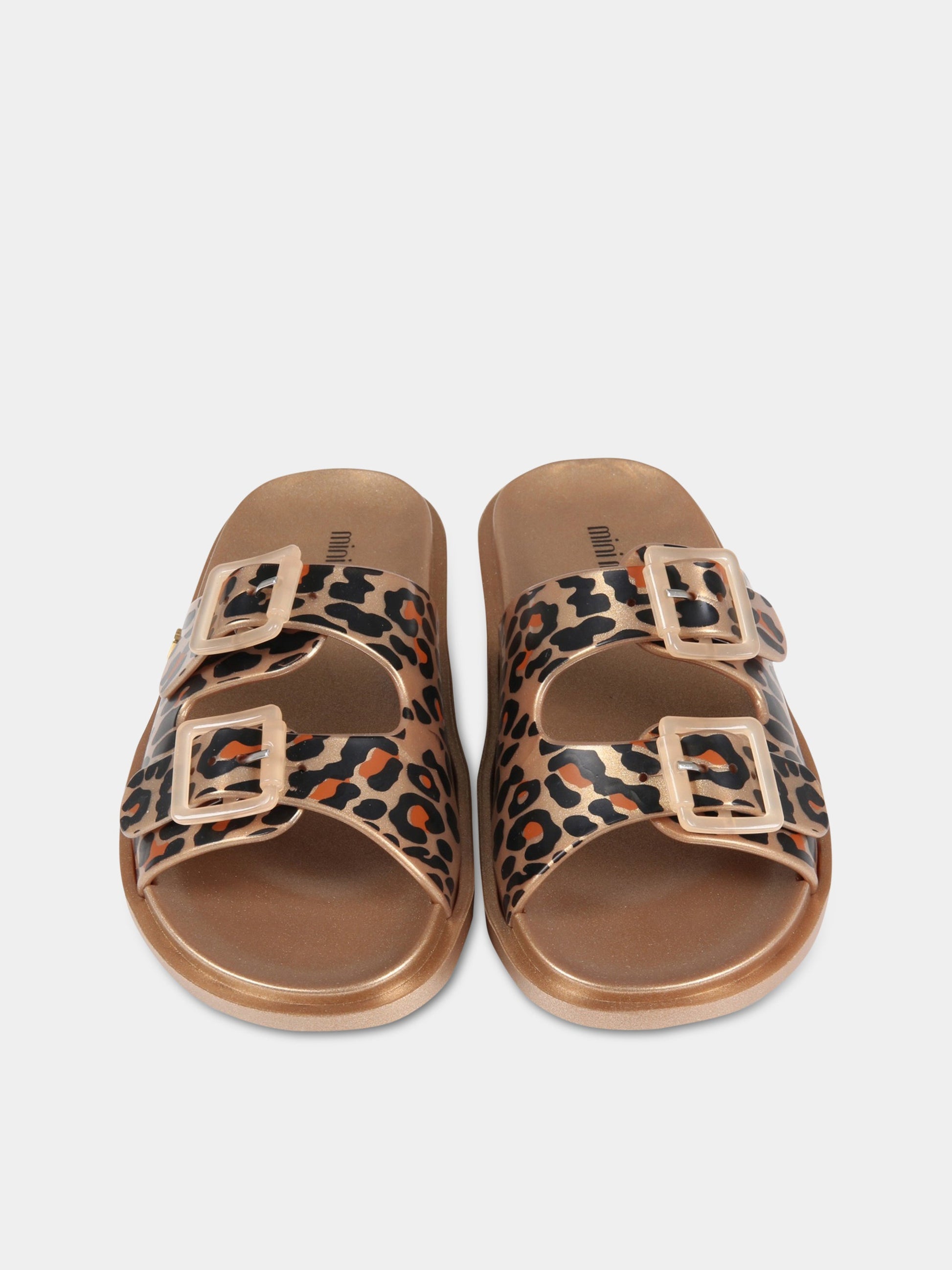 Sandali dorati per bambina con stampa animalier,Mini Melissa,33470 51698