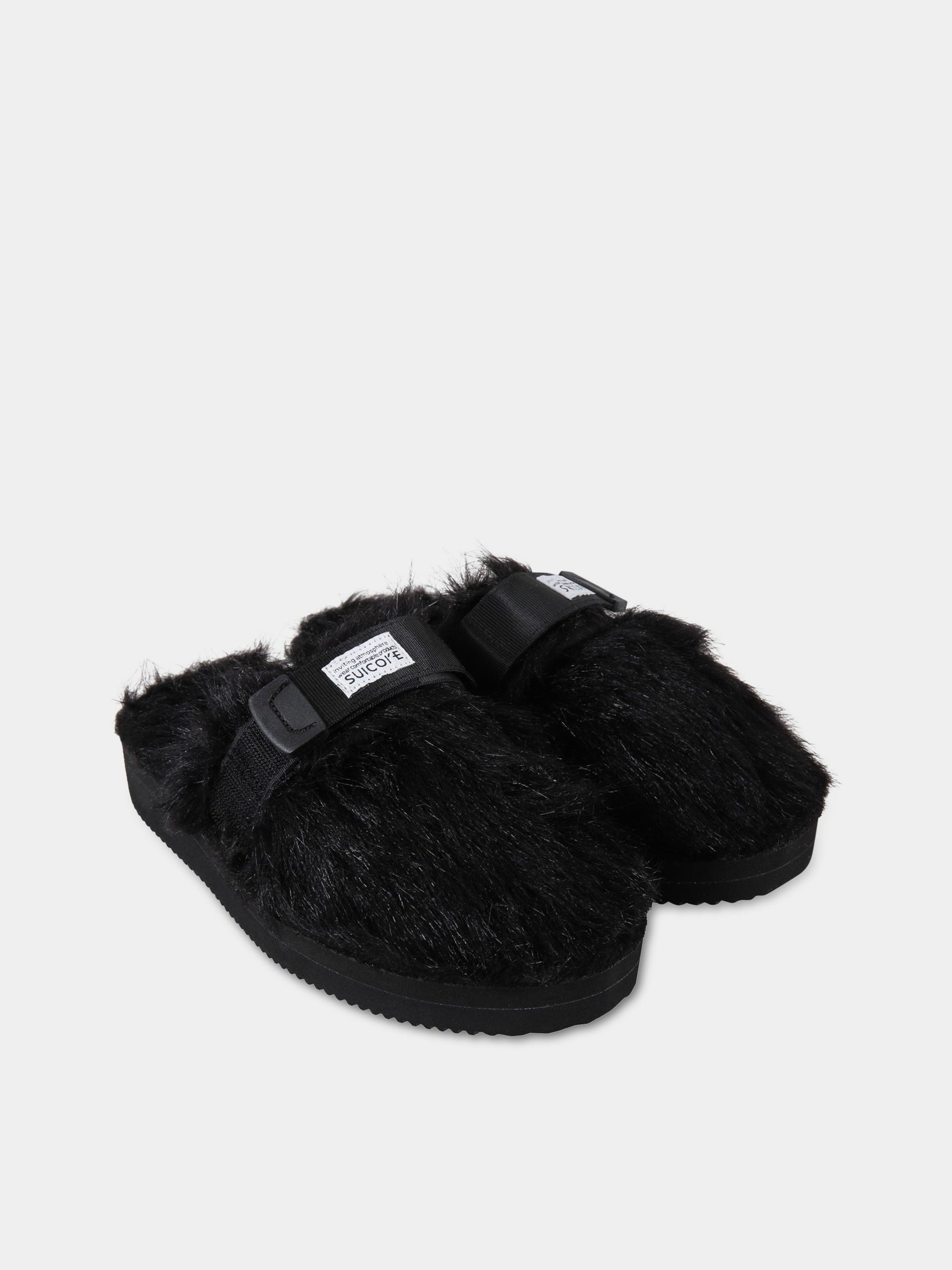 Sandali neri per bambini con logo,Suicoke,OG-072-2EU/ZAVO-2EU