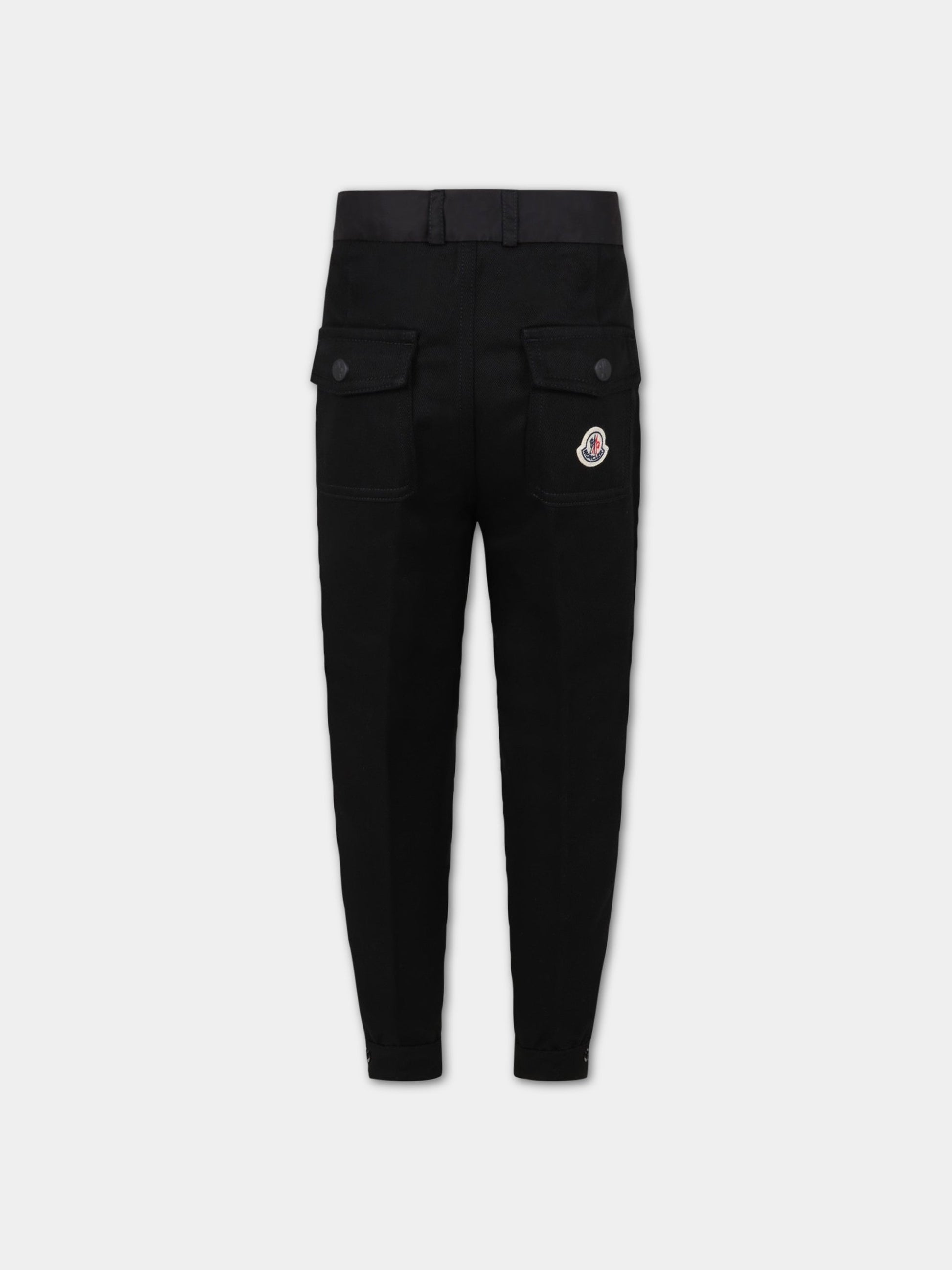 Pantalone nero per bambino con patch,Moncler Kids,954 2A00012 595Y2 999