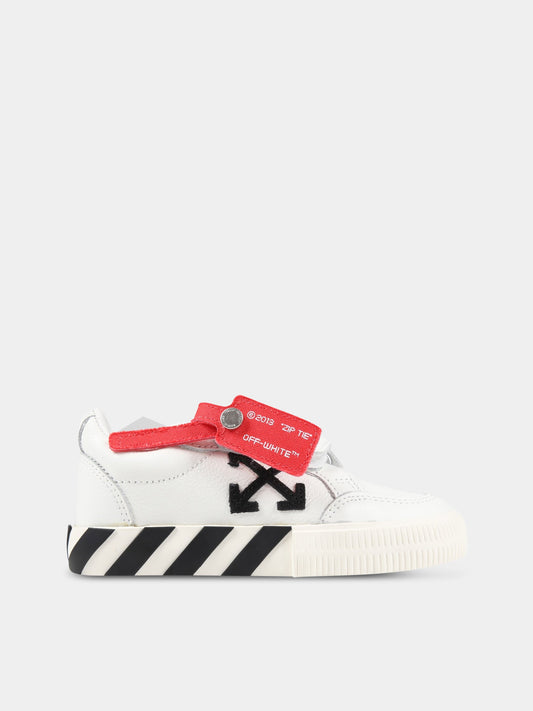 Sneakers bianche per bambina con frecce nere,Off White,OGIA003S22LEA001 1001