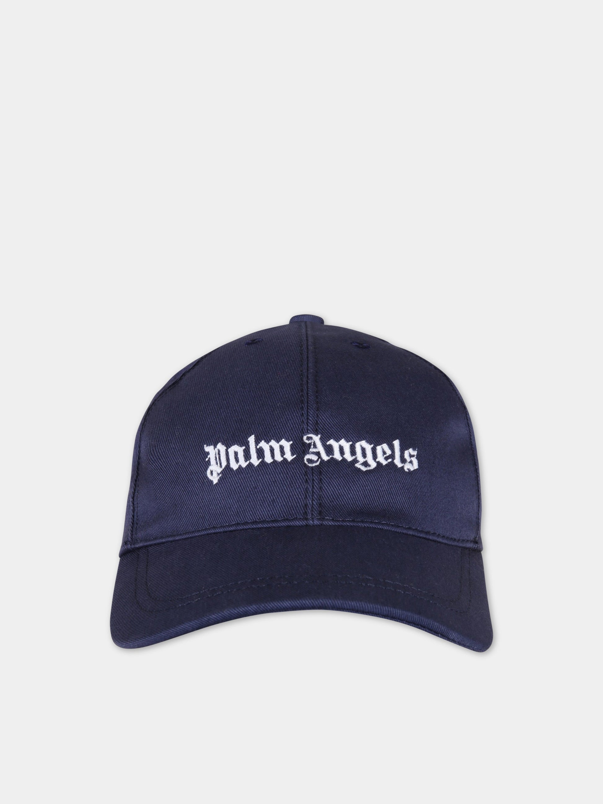 Cappello blu per bambini con logo,Palm Angels,PBLB002S22FAB001 4601