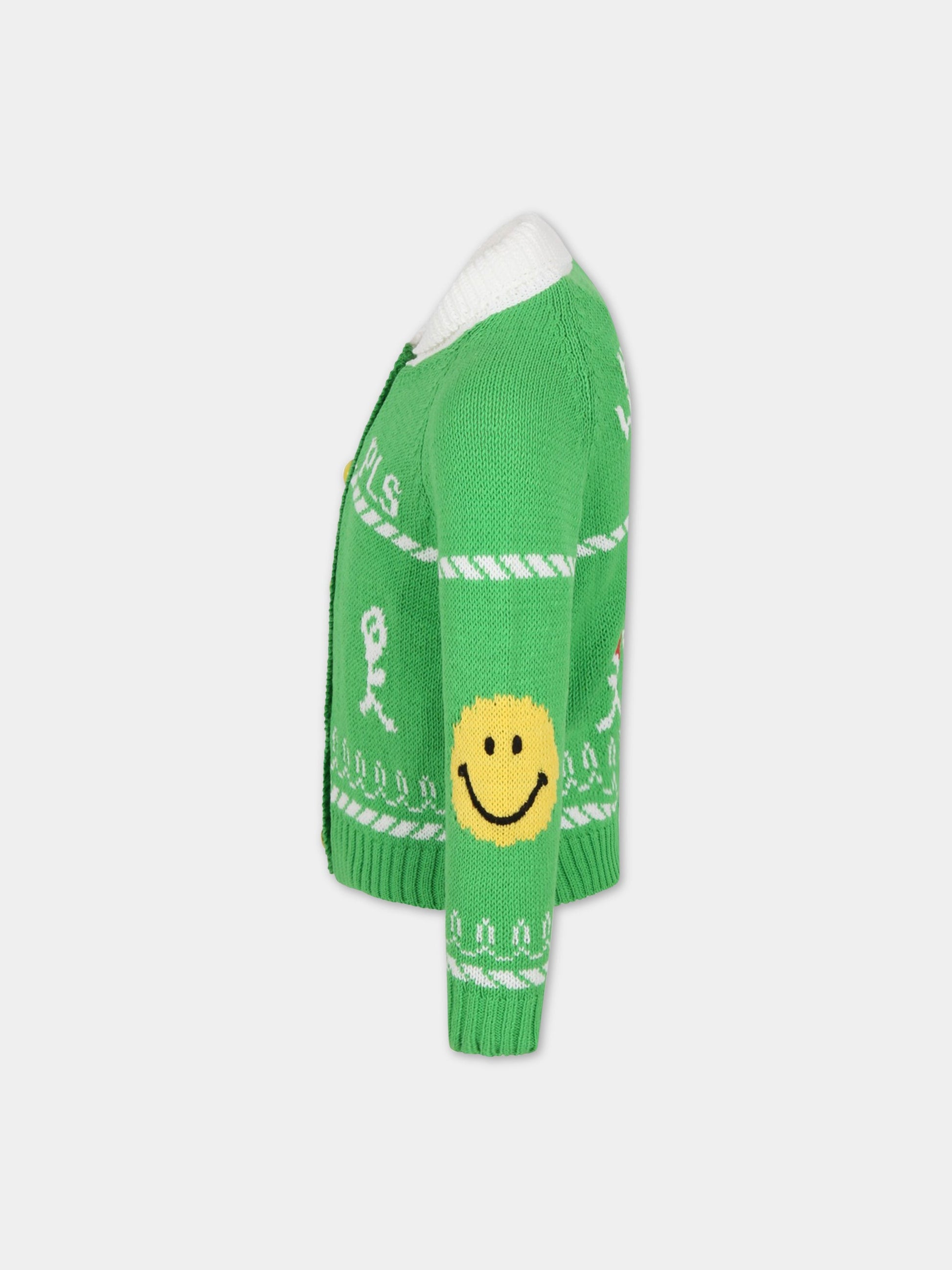 Cardigan verde per bambini con smile,Philosophy,PJMA51 FL173 XH014 1014