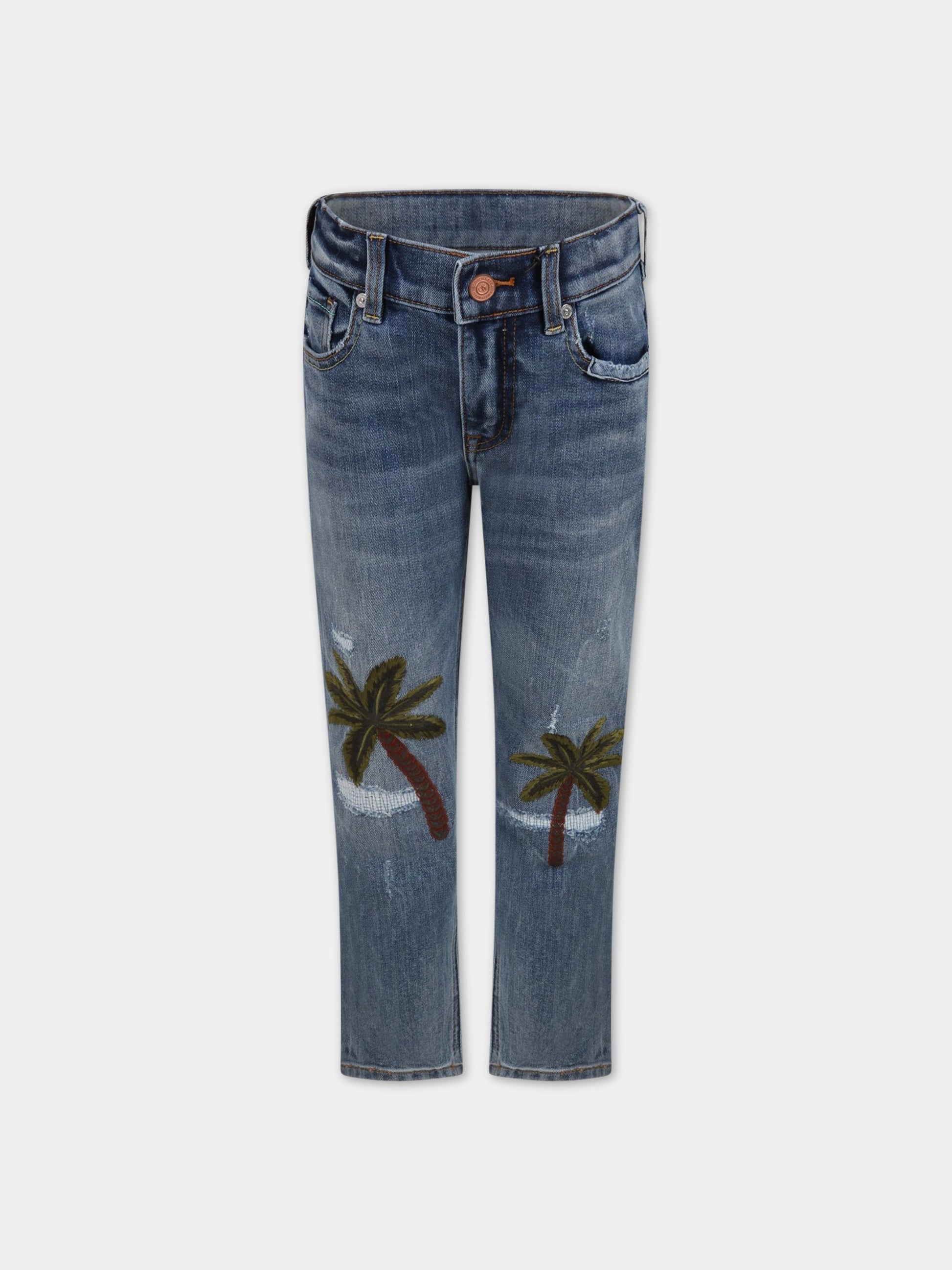 Jeans blu per bambino con palme,Scotch&soda,166455 4699