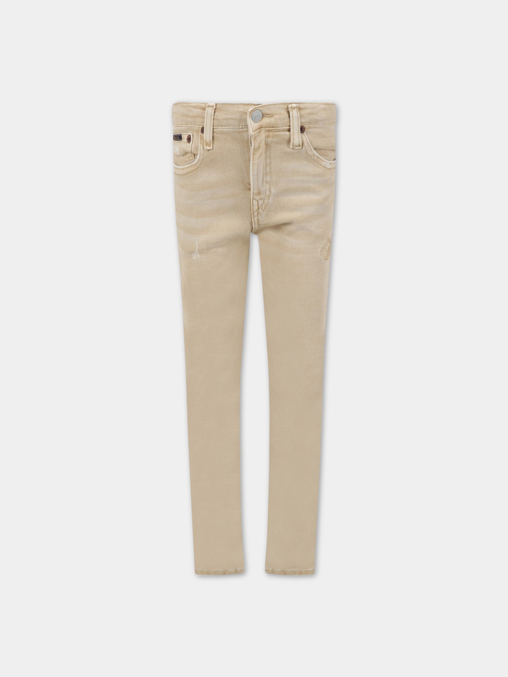 Jeans beige per bambino,Ralph Lauren Kids,870172001