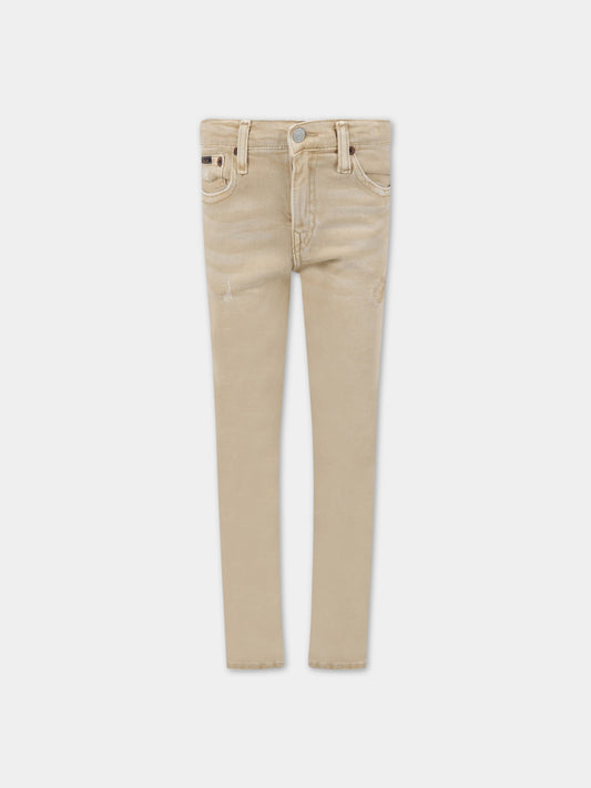 Jeans beige per bambino,Ralph Lauren Kids,870172001