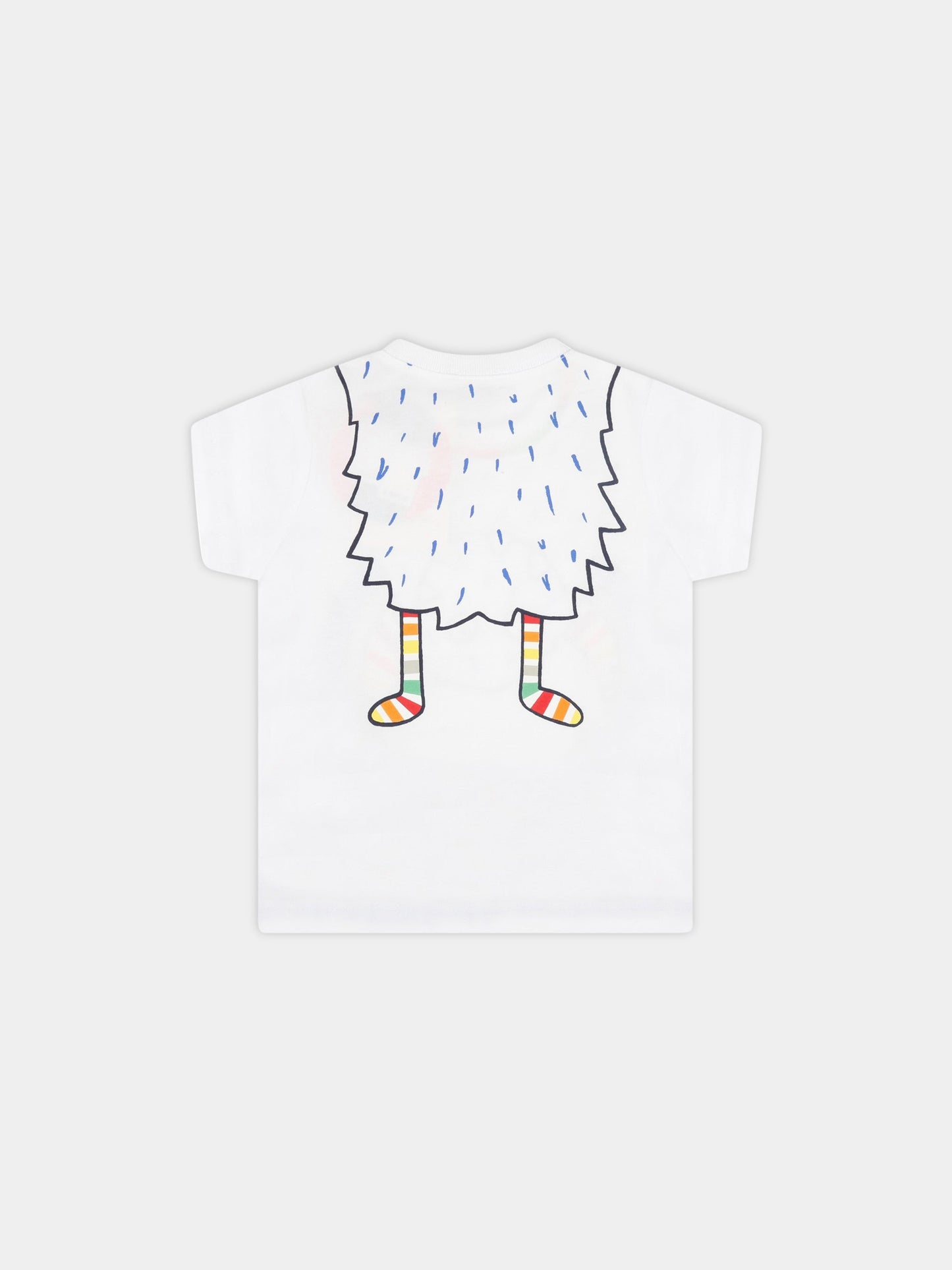 T-shirt bianca per neonato con mostro colorato,Paul Smith Junior,P05033 10P