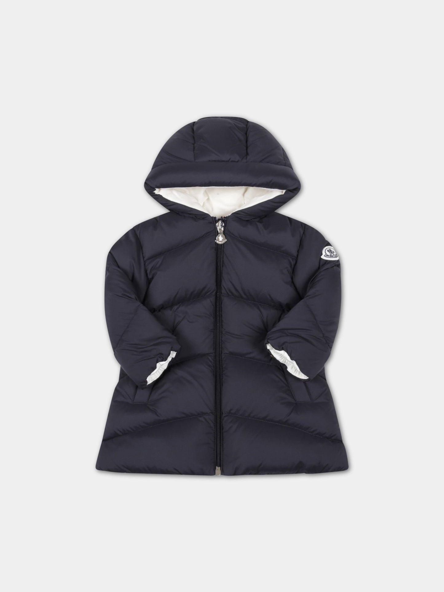 Piumino  Pesha  blu per neonato con patch logato,Moncler Kids,951 1C00007 5333 778