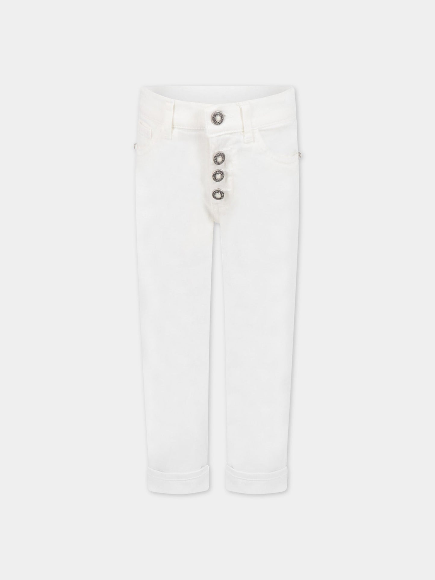 Jeans bianco per bambina,Dondup Kids,DFPA174C 0161 0010