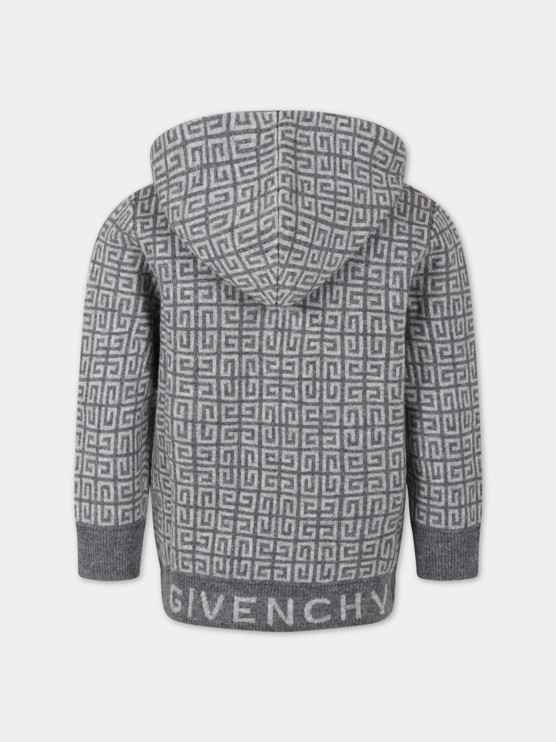 Maglione grigio per bambino con logo,Givenchy Kids,H25355 A47