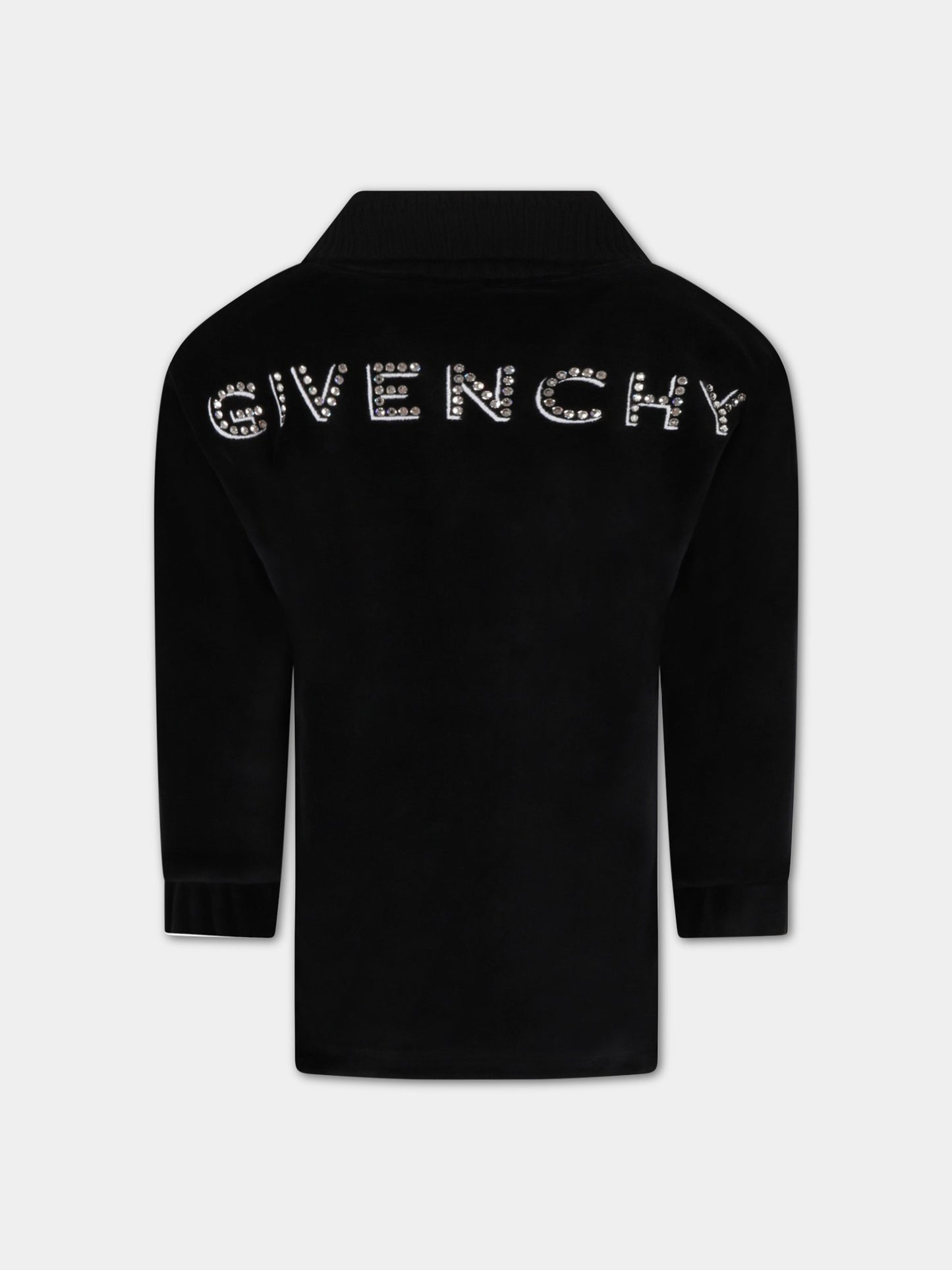 Vestito nero per bambina con logo,Givenchy Kids,H12218 09B