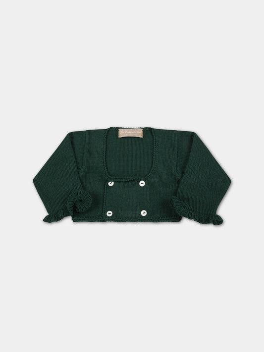 Cardigan verde per neonata,La Stupenderia,YBSC02827