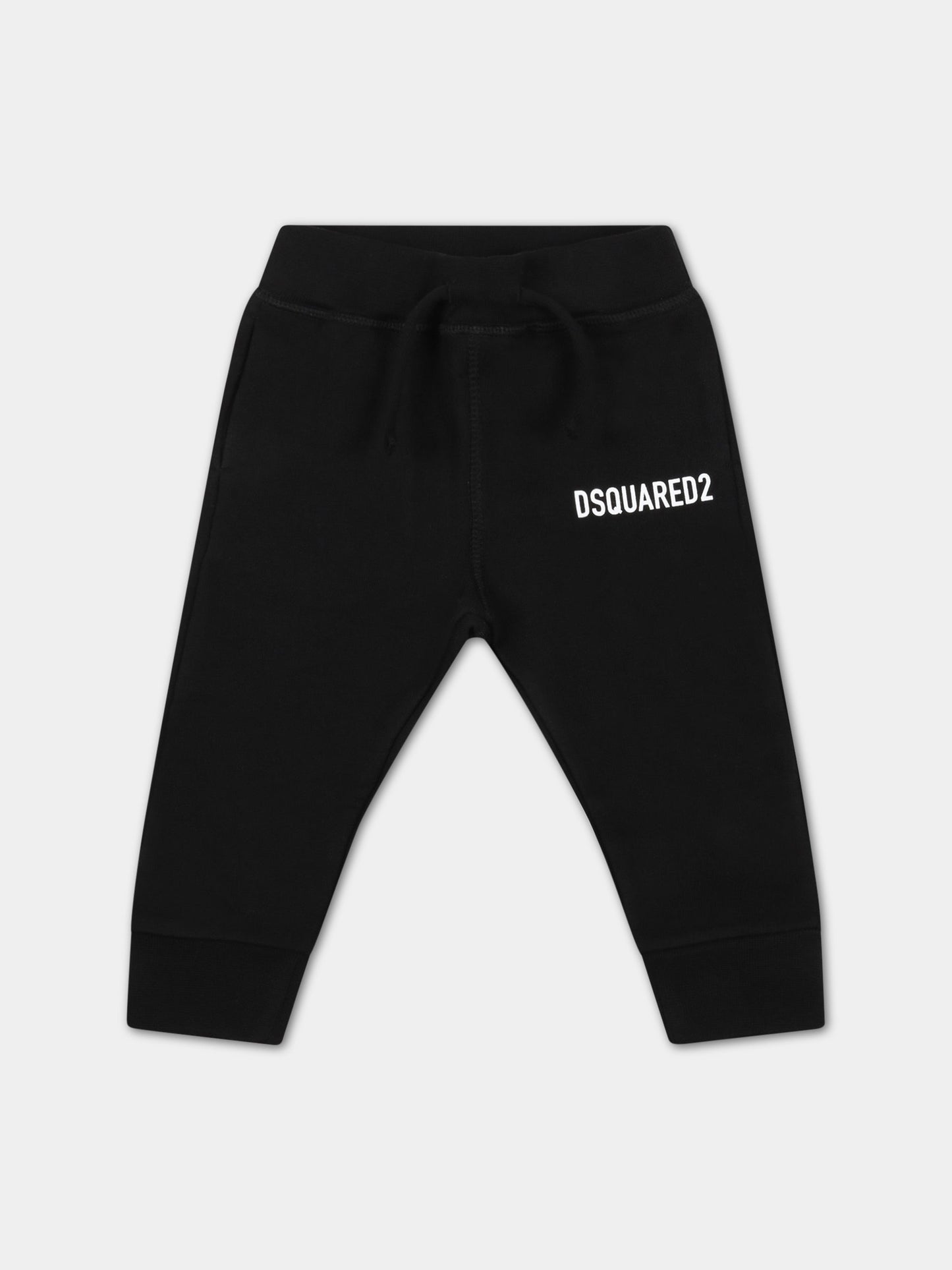 Pantalone nero per neonati con logo,Dsquared2,DQ1319 D00J7 DQ900