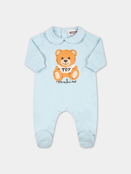 Tutina celeste per neonato con Teddy Bear,Moschino Kids,MUY04A LDA14 40304