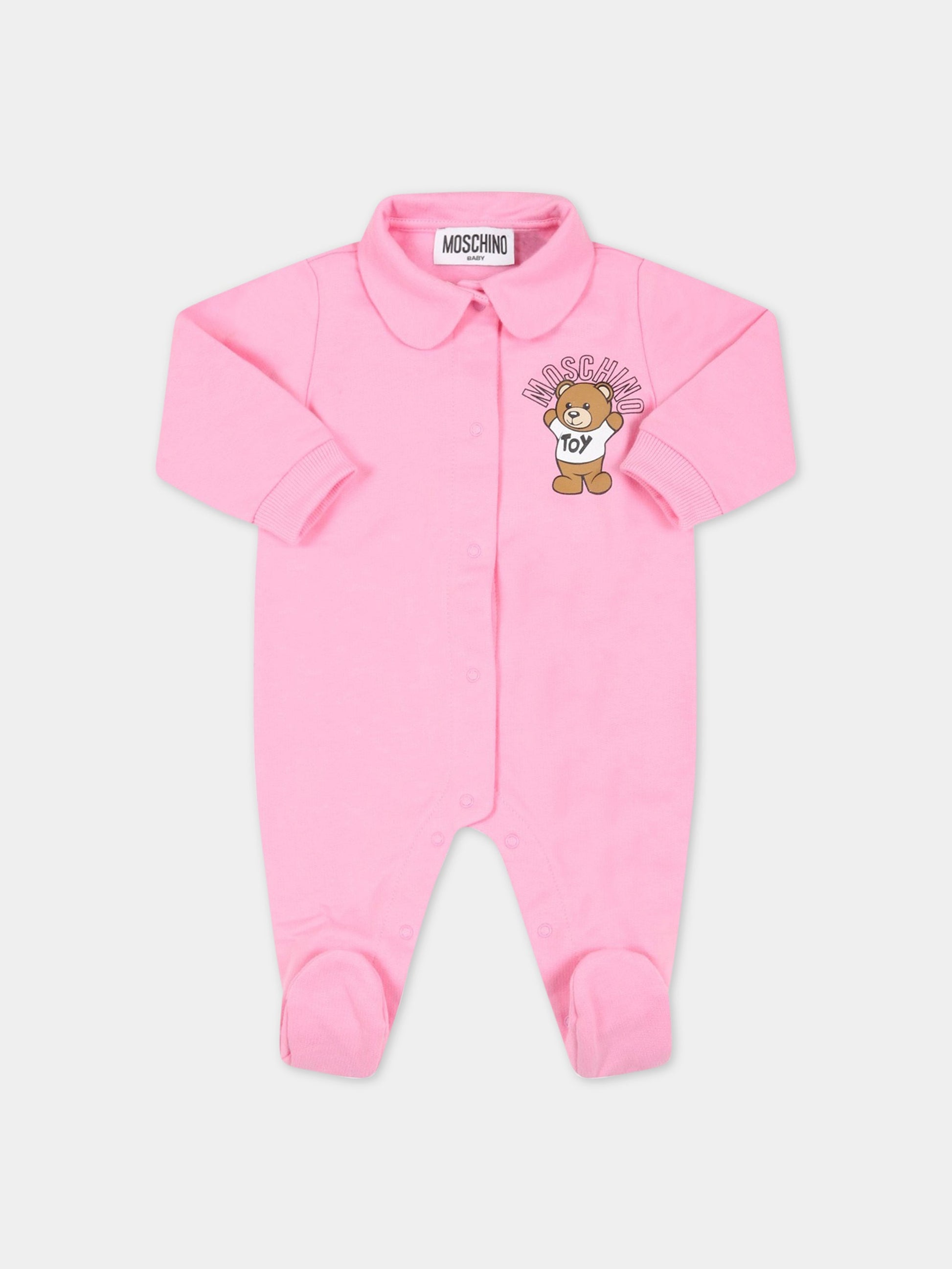 Set fucsia per neonata con teddy bear,Moschino Kids,MUY047 LCA40 50206