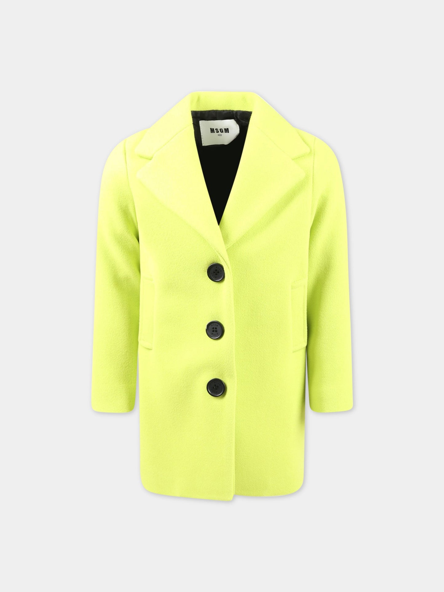 Cappotto verde lime per bambina,Msgm Kids,MS029191 086