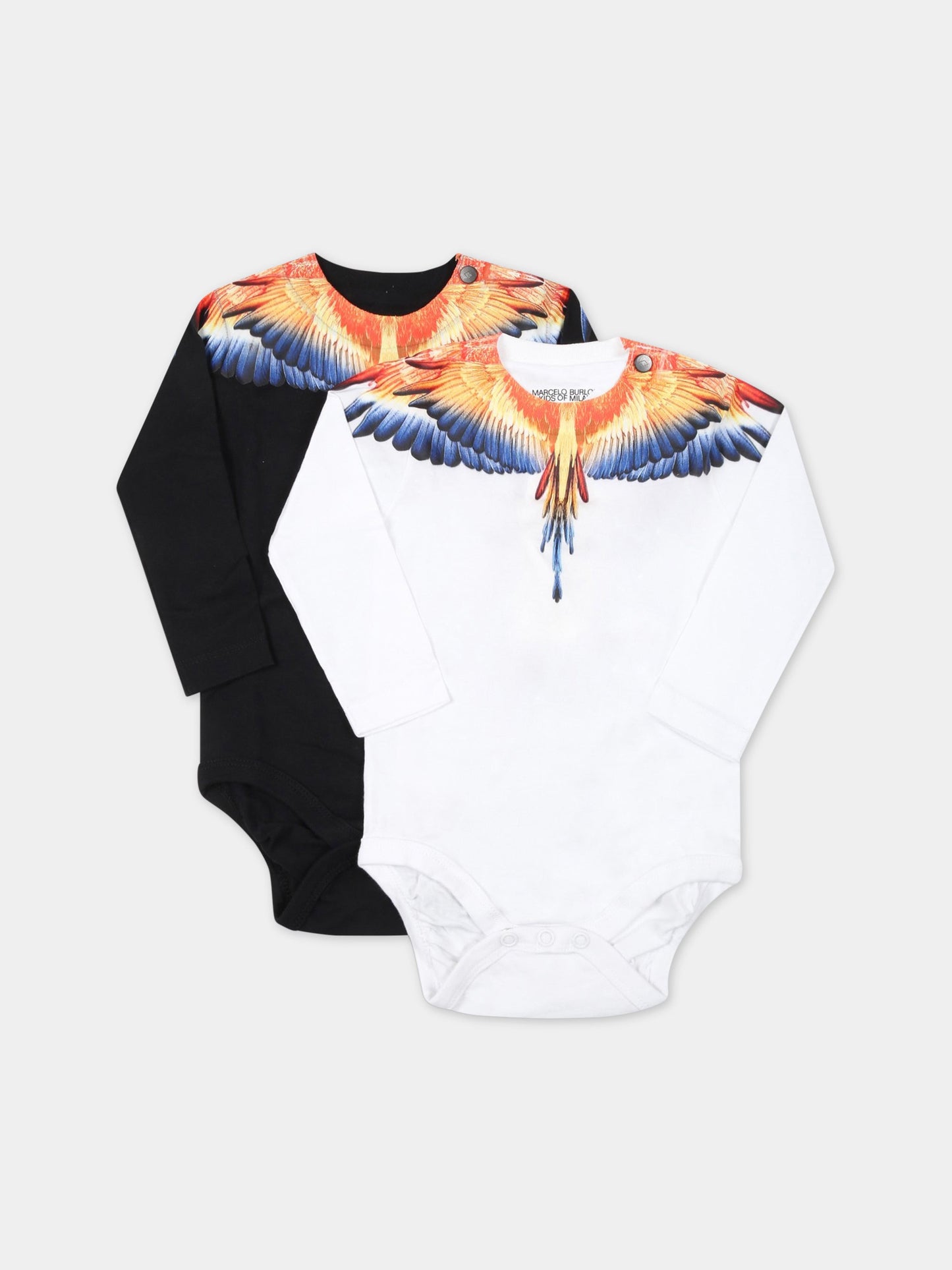 Set multicolor per neonato con ali,Marcelo Burlon Kids,CB2X002F22JER0010110