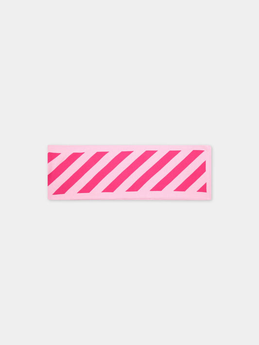 Sciarpa rosa per bambina con frecce,Off White,OGMA001F22KNI0013032