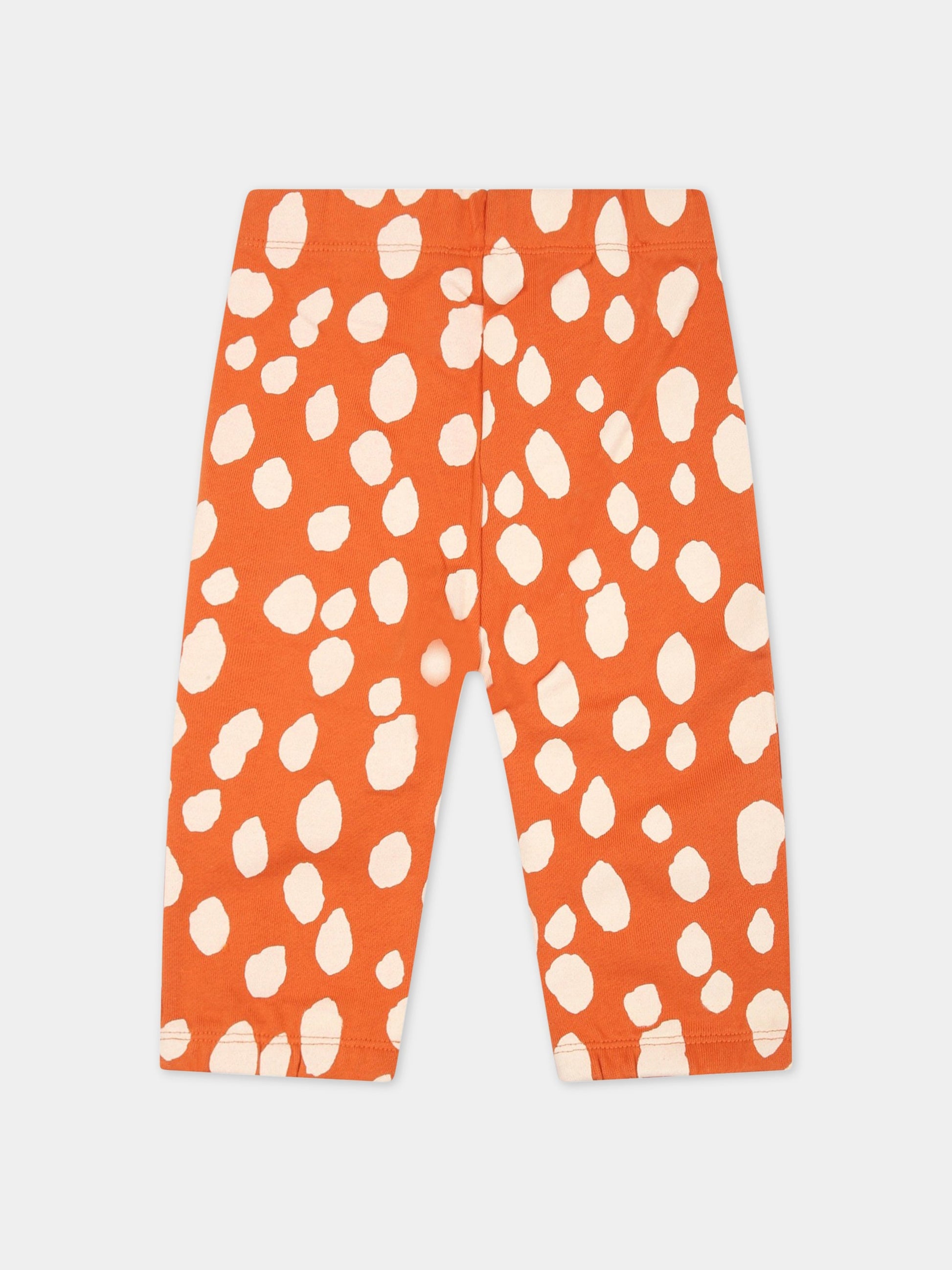 Pantaloni arancioni da tuta per neonati con stampa animalier,Stella Mccartney Kids,8R6090 Z0462 311BG