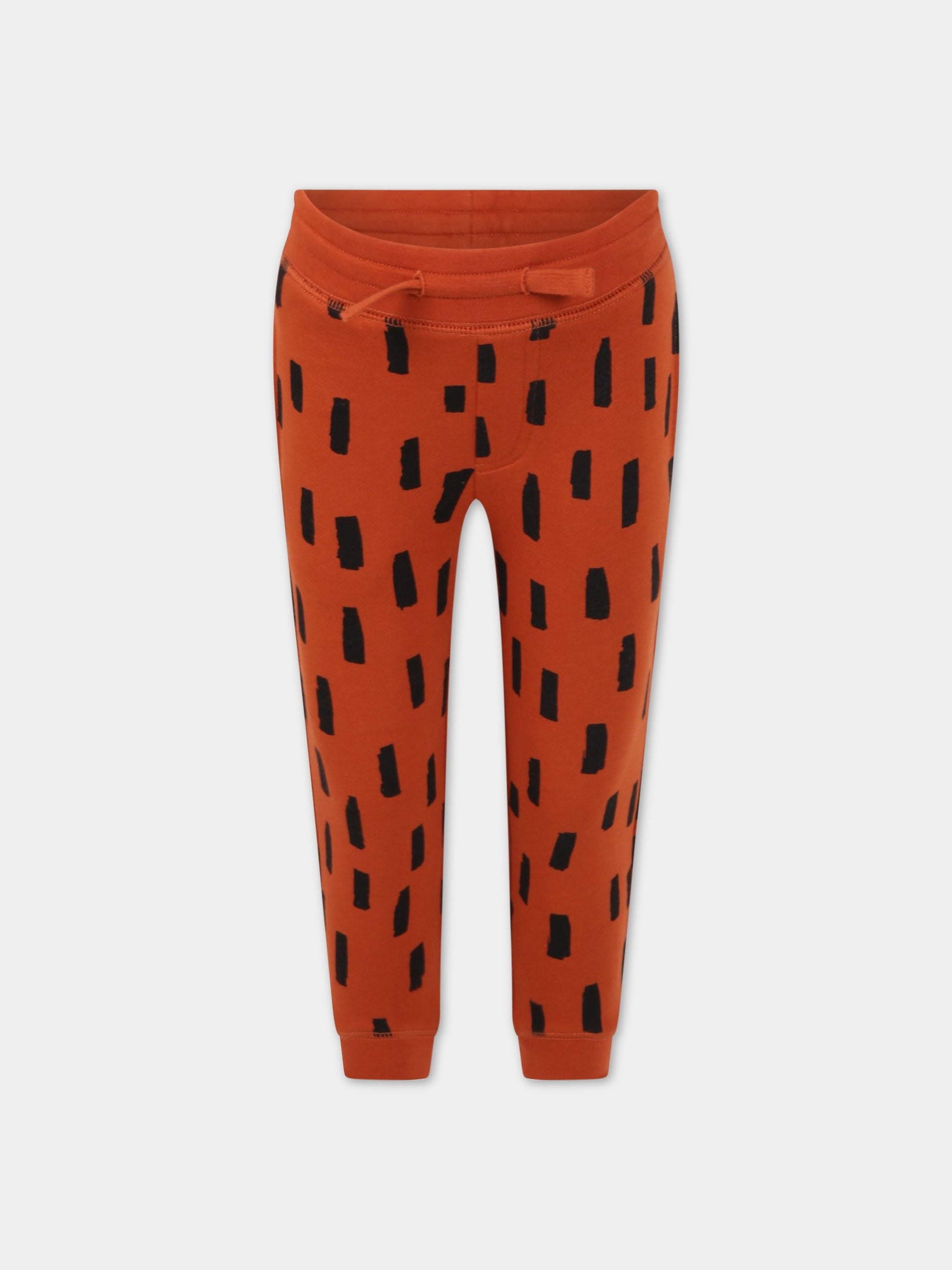 Pantaloni marroni da tuta per bambini con dettagli neri,Stella Mccartney Kids,8R6O90 Z0606 308NE