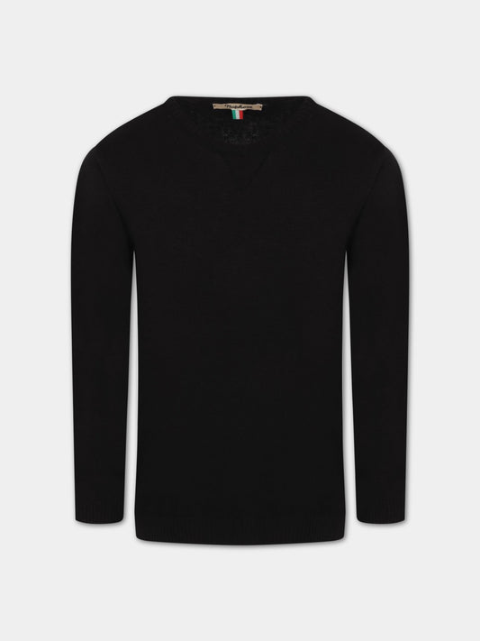 Maglione nero per bambini,Nupkeet,NK 366 LUCIO 999