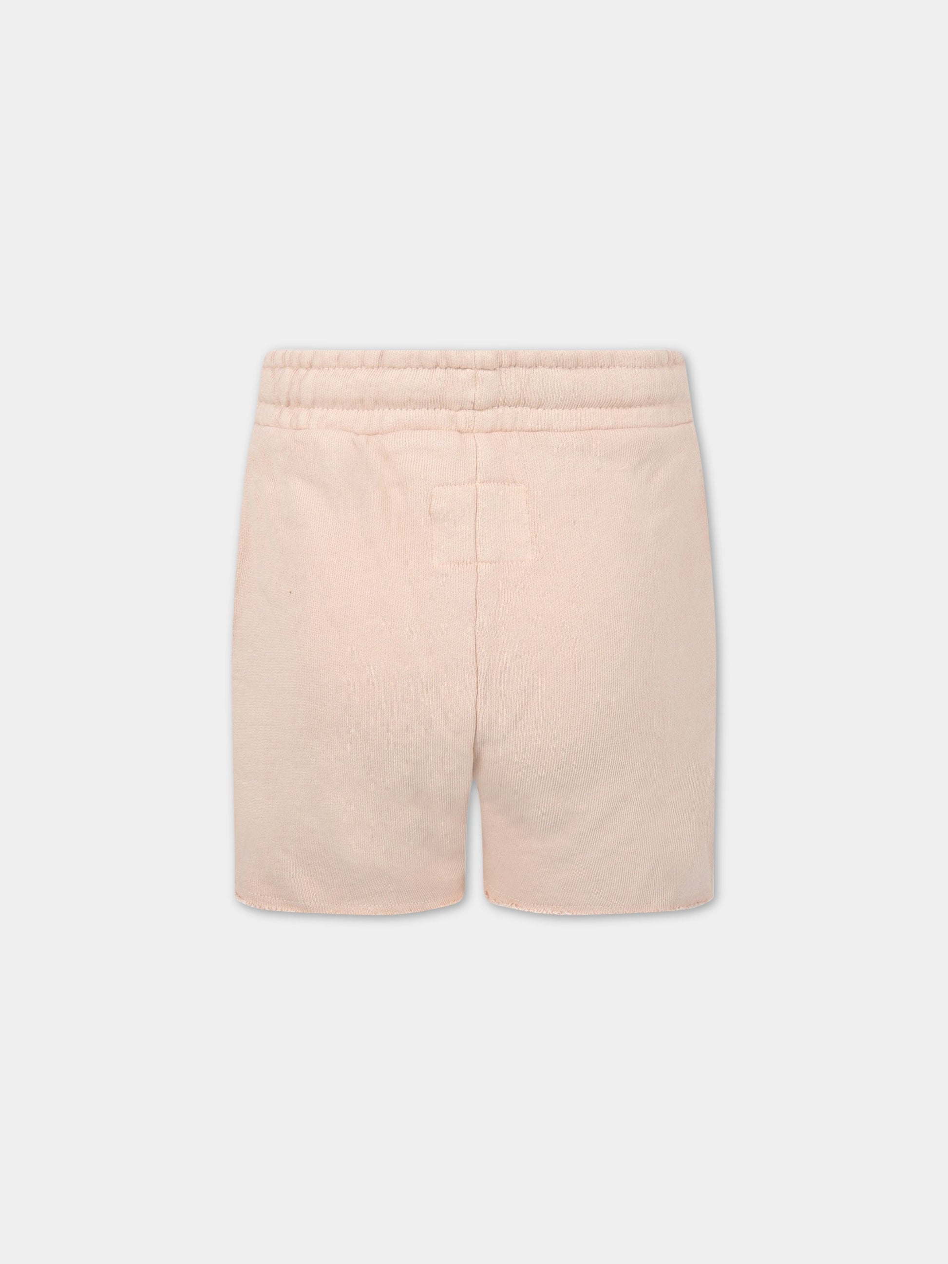 Short rosa per bambina con logo,Nununu,NU3358A/B NUDE