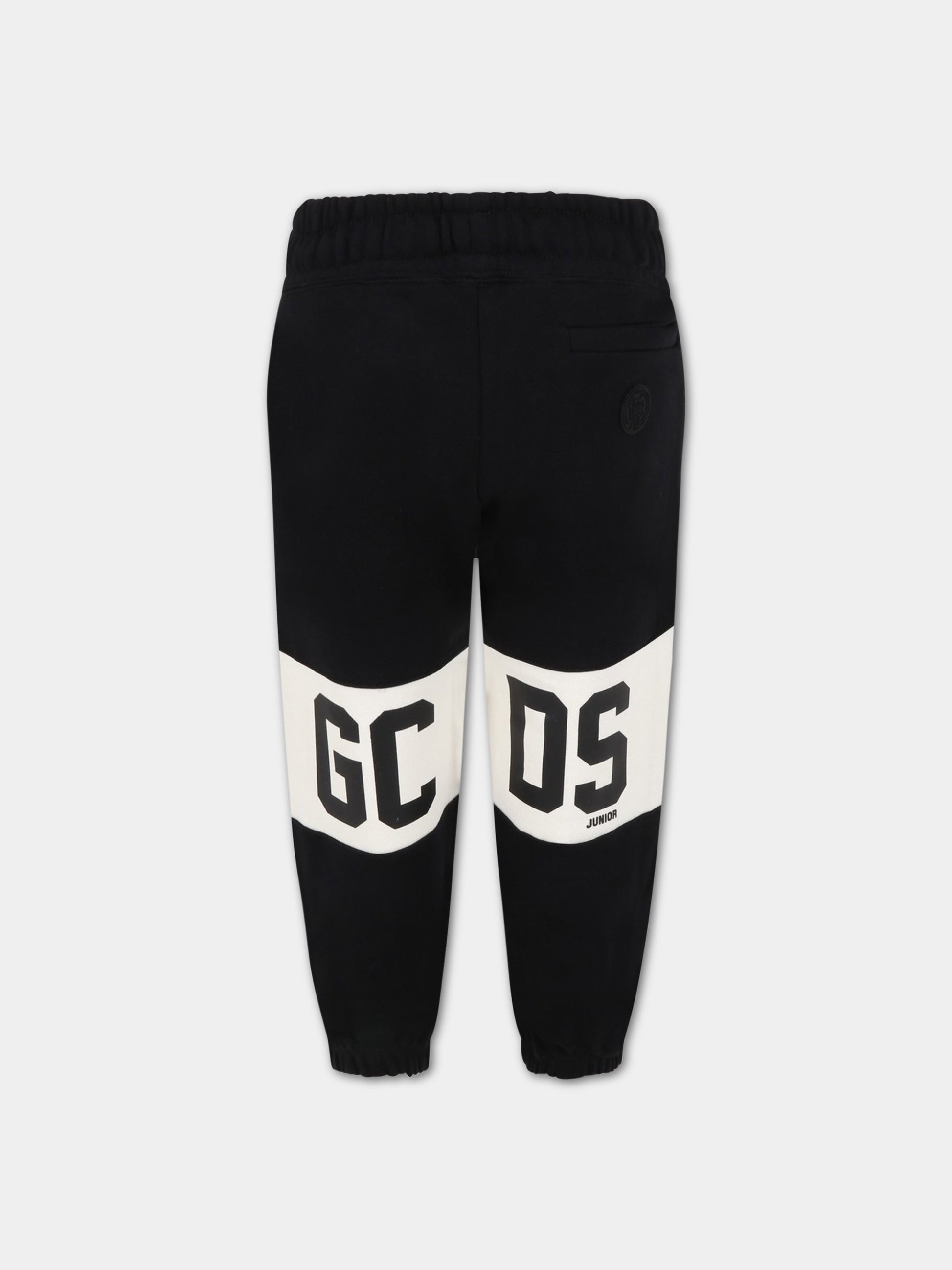 Pantaloni neri per bambini con logo,Gcds Kids,DMP003 LCA44 NERO/BLAC