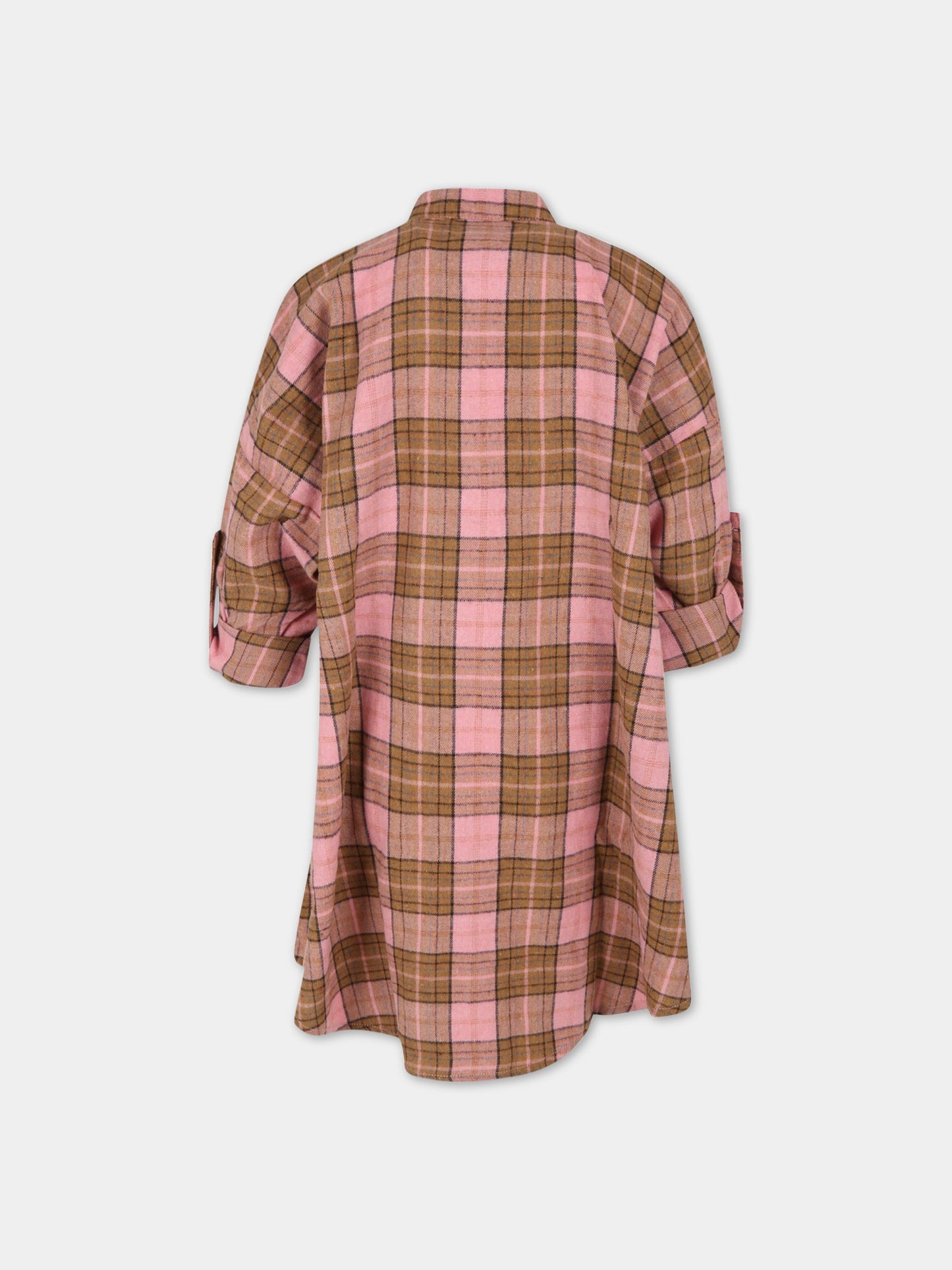 Vestito multicolor per bambina con stampa a quadri,Wander & Wonder,A12204 PINK PLAID