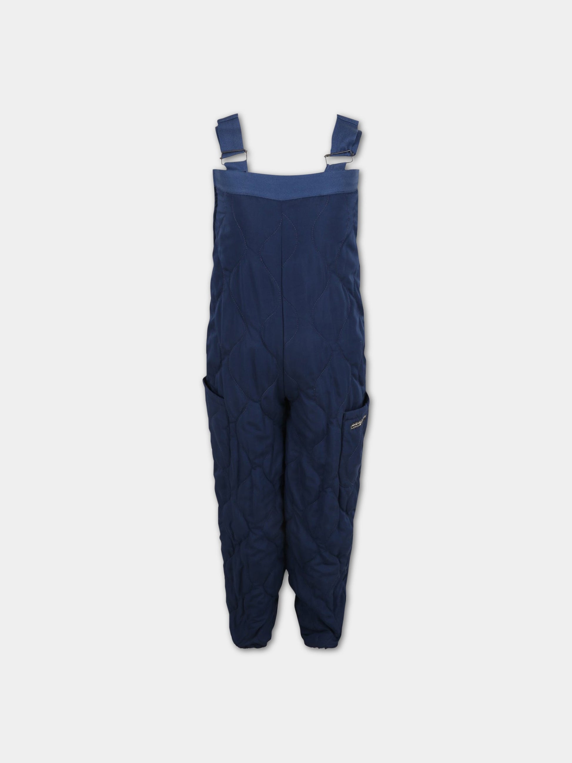 Salopette blu per bambini con logo,Wander & Wonder,A12207 NAVY