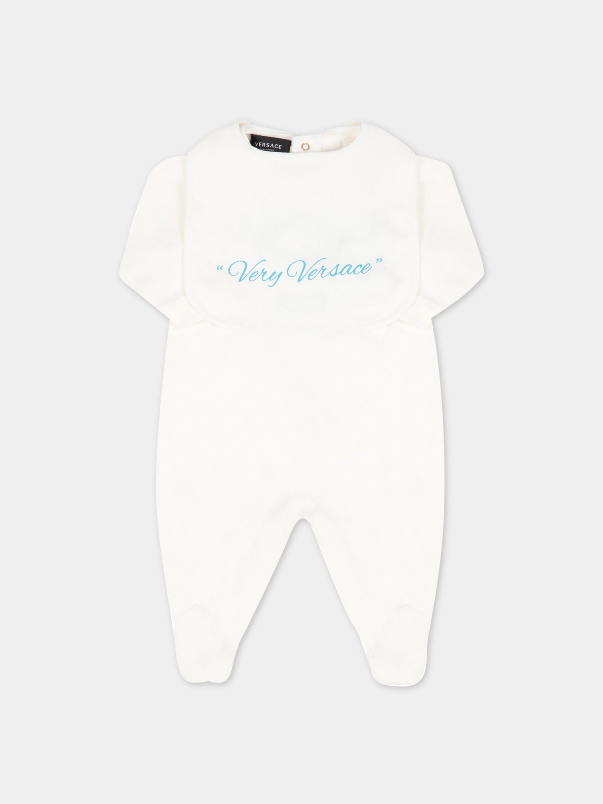 Set bianco per neonato con logo,Versace,1007621 1A05455 2WA90 AY0034