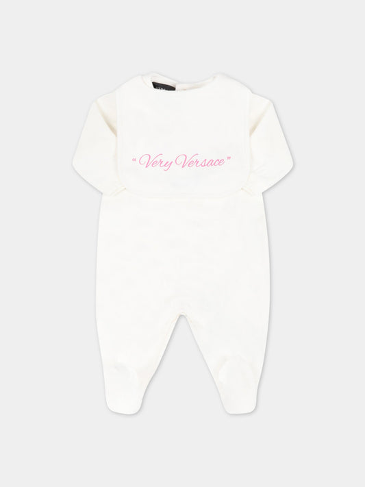 Set bianco per neonata con logo,Versace,1007621 1A05455 2WC40 AY0034