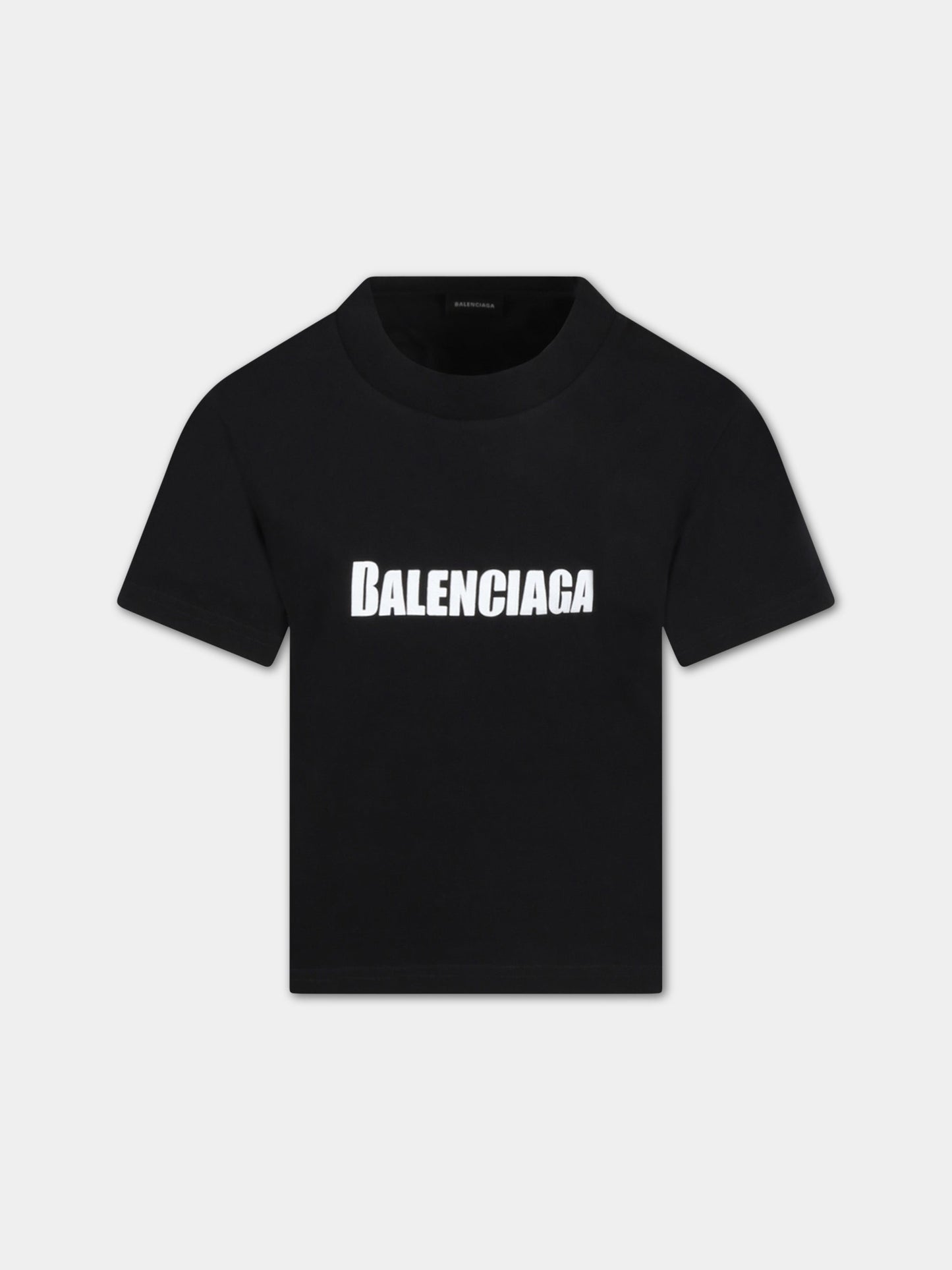 T-shirt nera per bambino con logo,Balenciaga,681864 TNVI1 1070