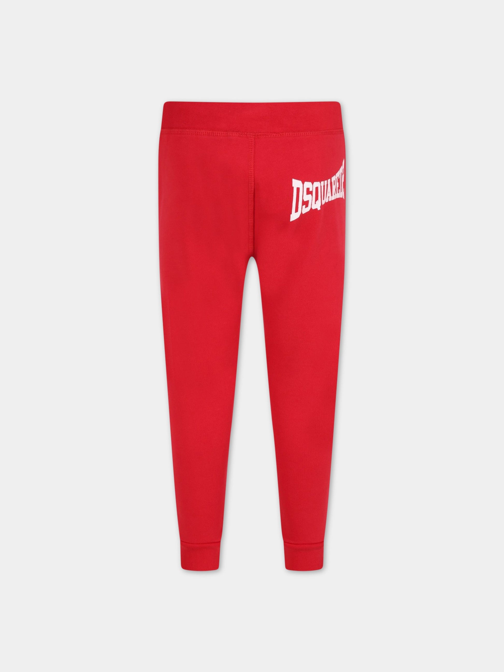 Pantalone rosso per bambino con logo,Dsquared2,DQ0212 D002Y DQ405