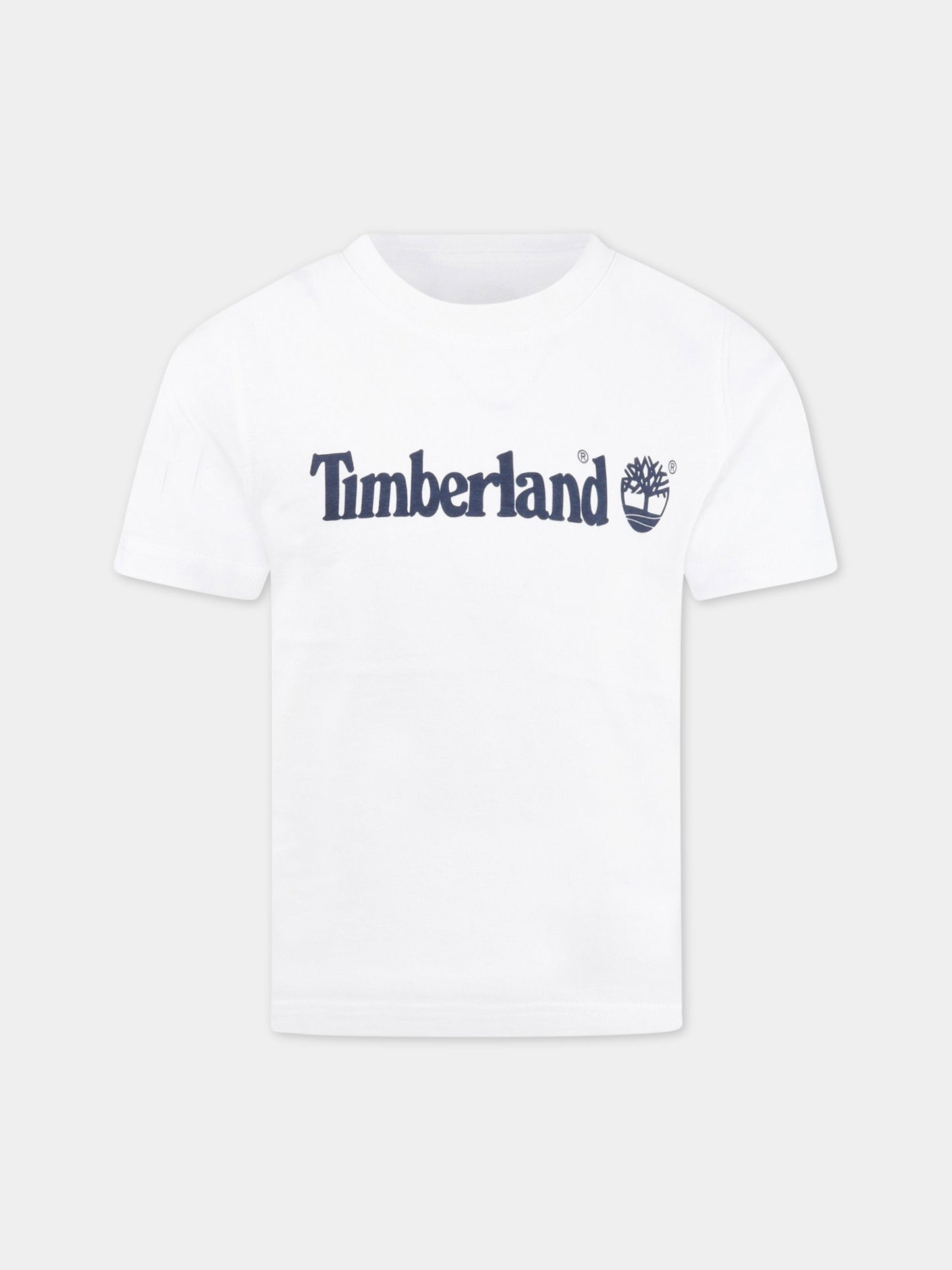 T-shirt bianca per bambino con logo,Timberland,T25P22 10B