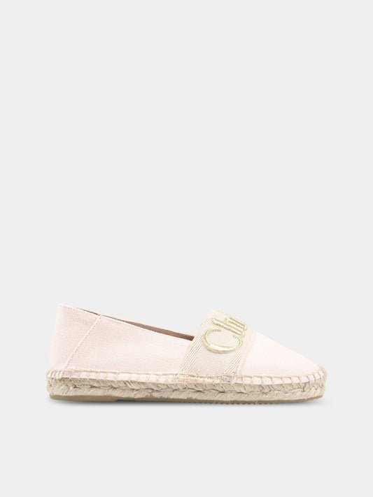 Espadrillas rosa per bambina con logo,Chloé Kids,C19146 45F