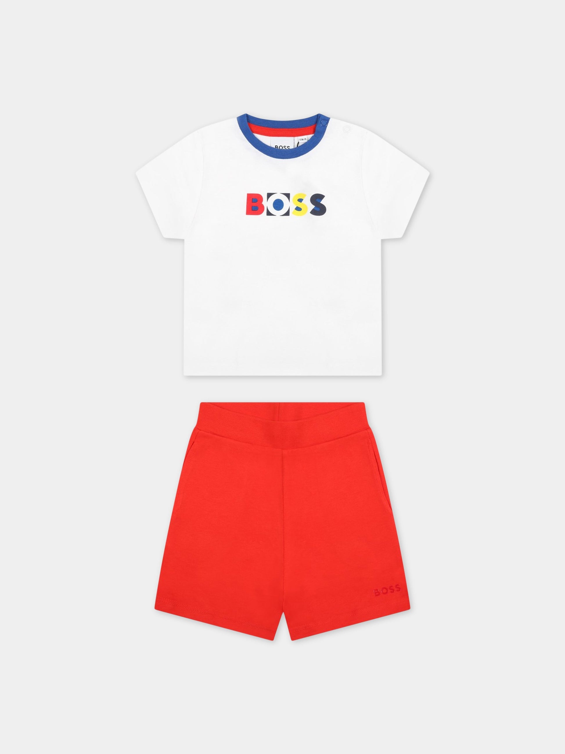 Completo multicolor per neonato con logo,Hugo Boss,J08058 992