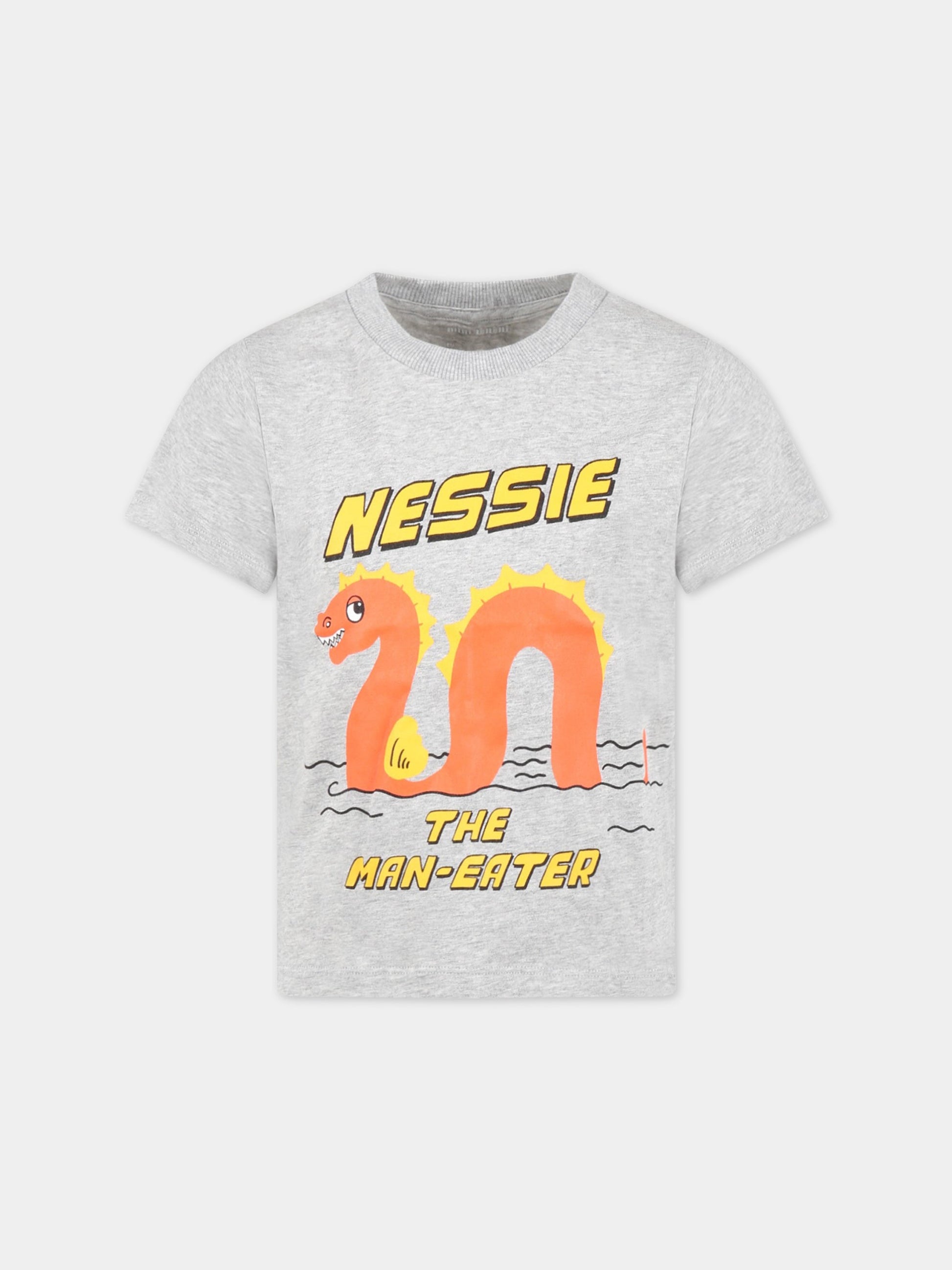 T-shirt grigia per bambini con Nessie,Mini Rodini,2312012694