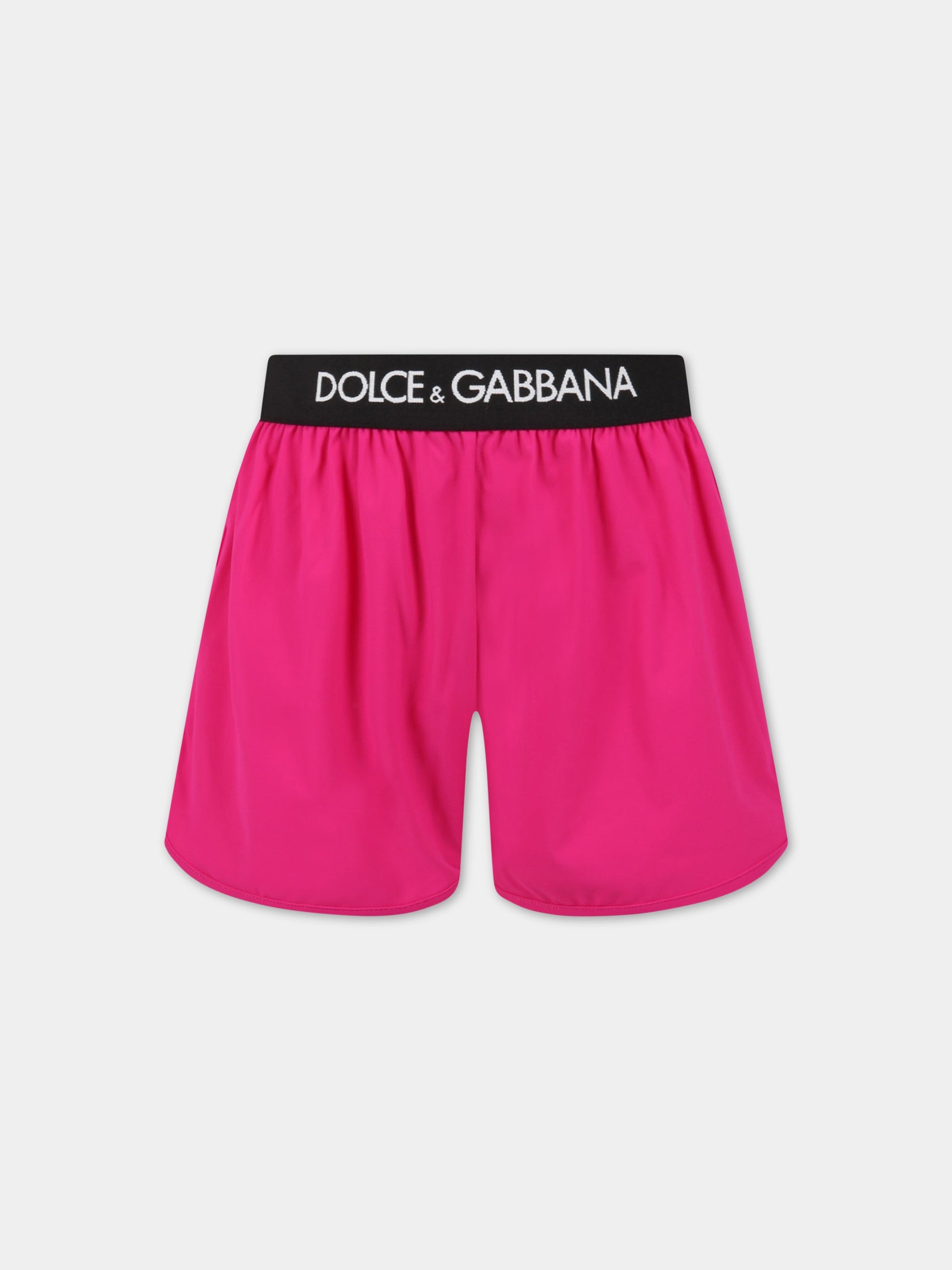 Short mare fucsia per bambina,Dolce & Gabbana Kids,L5JQ49 G7A7Y FA877