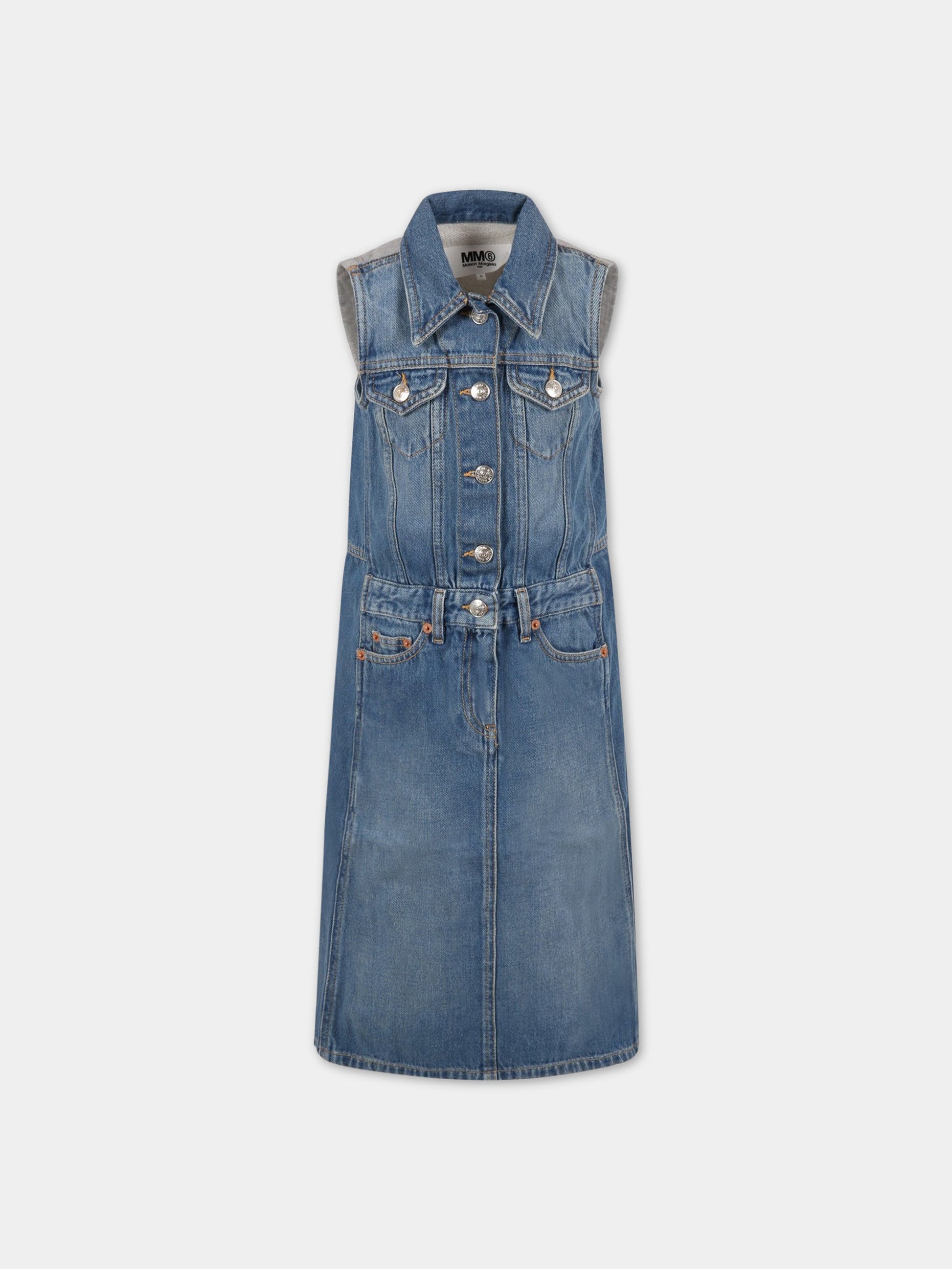 Vestito denim per bambina,Mm6 Maison Margiela,M60108 MM053 M6C04