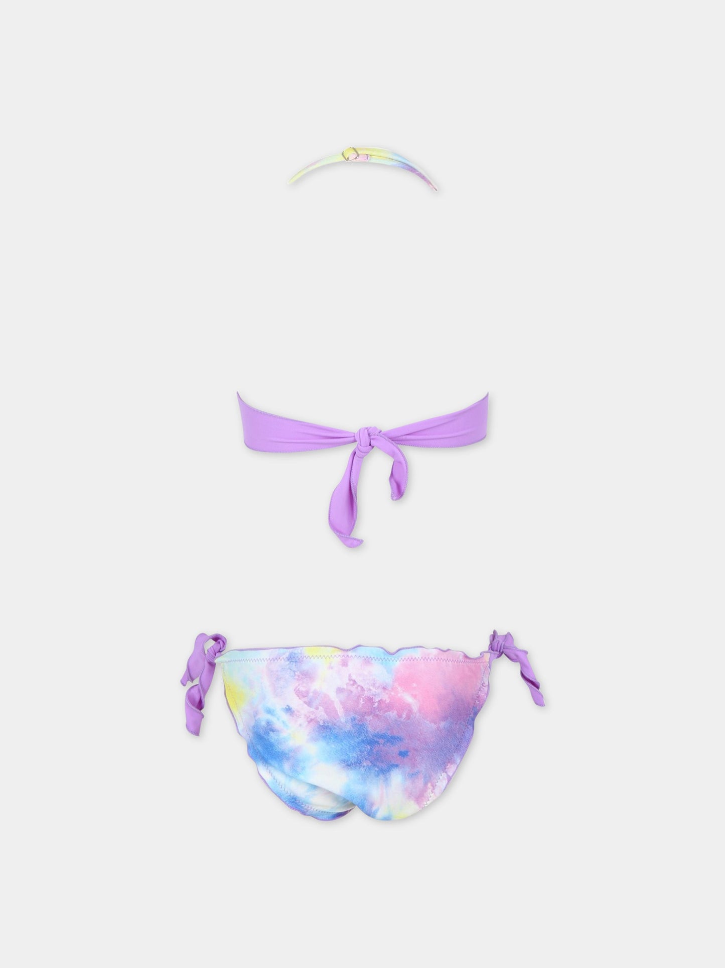 Bikini viola per bambina con logo bianco,Dimensione Danza,029700 200