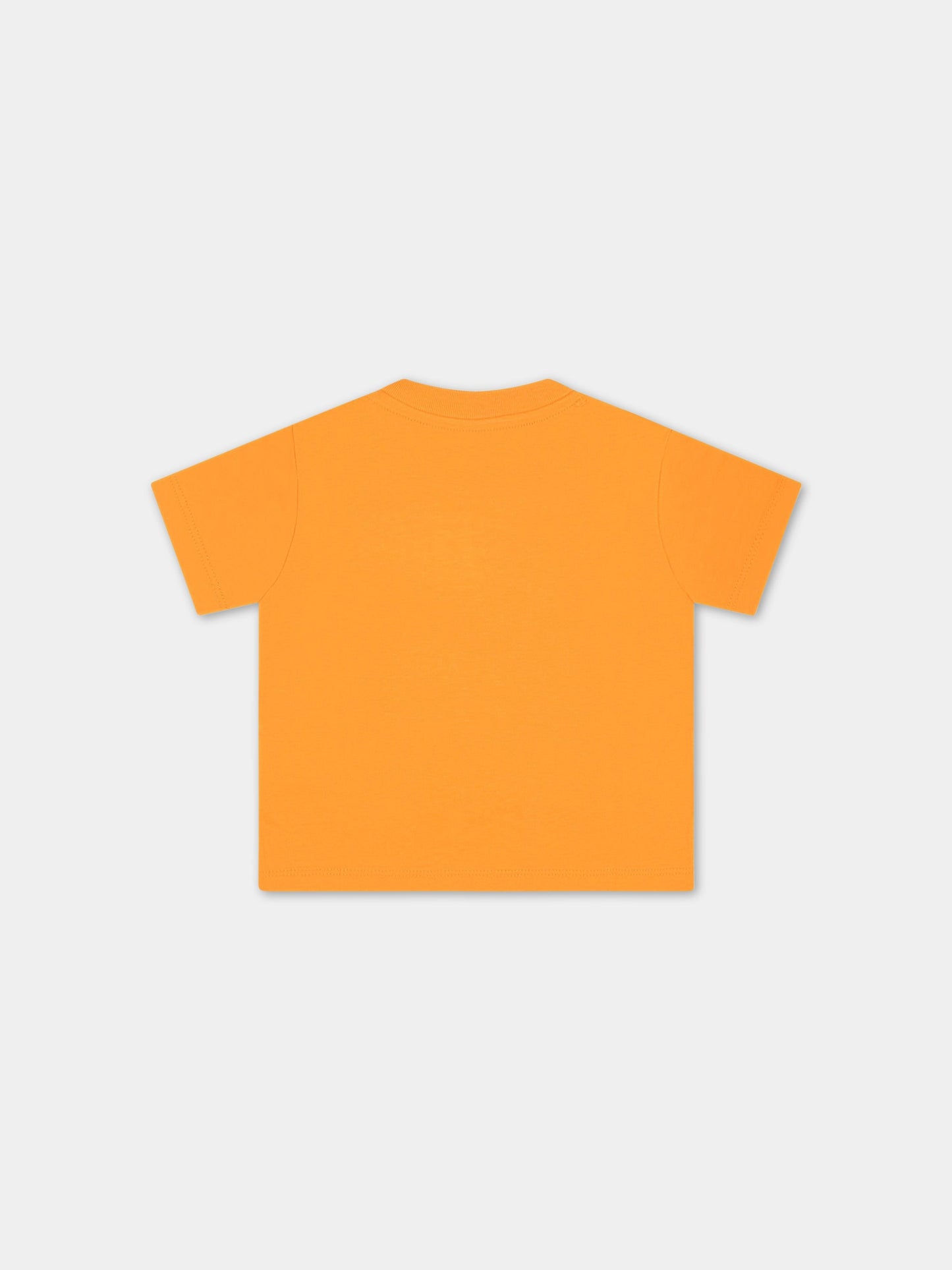 T-shirt arancione per neonato con pony verde ricamato,Ralph Lauren Kids,832904085