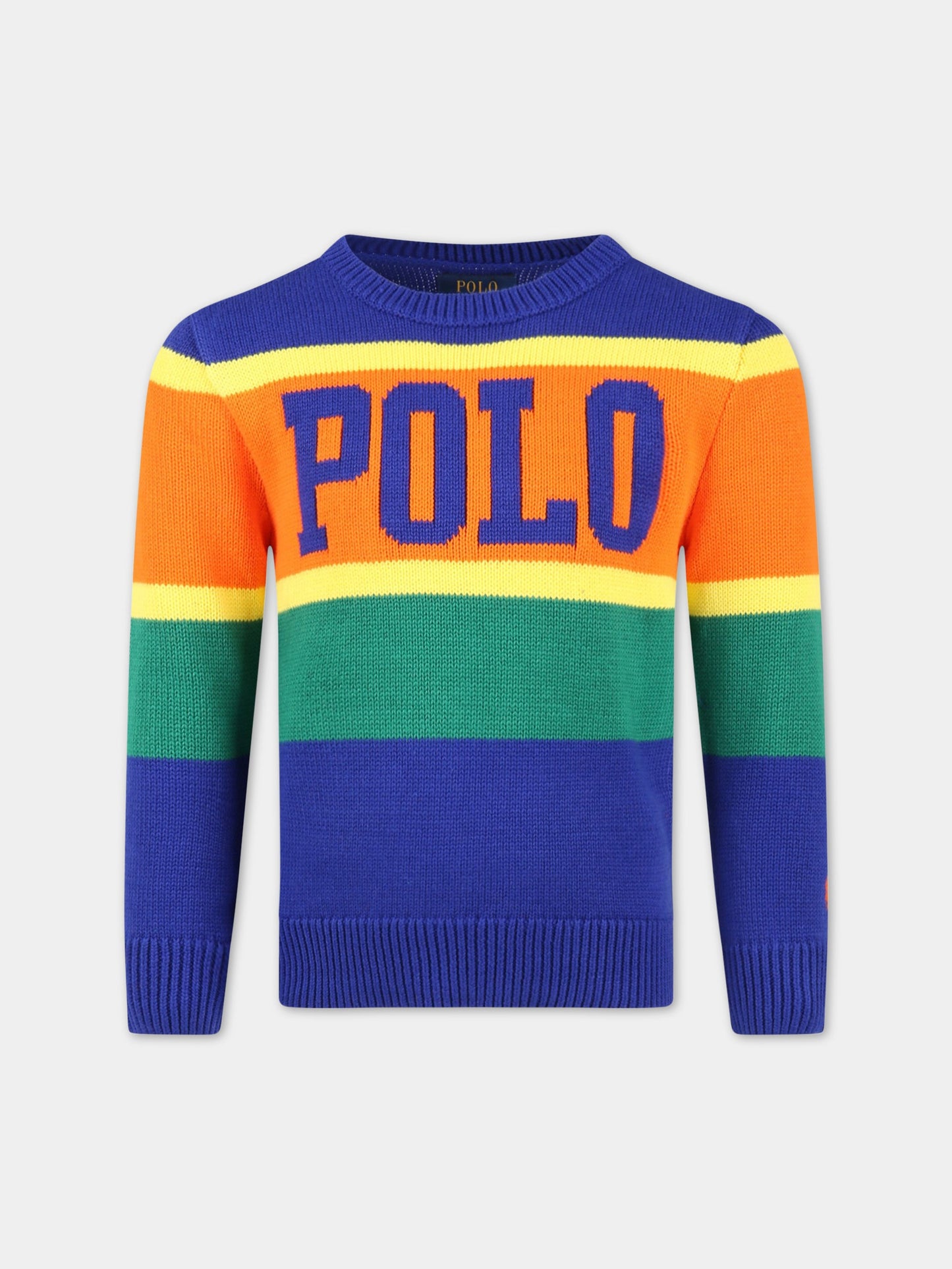 Maglione multicolor per bambino con logo e pony,Ralph Lauren Kids,890652001